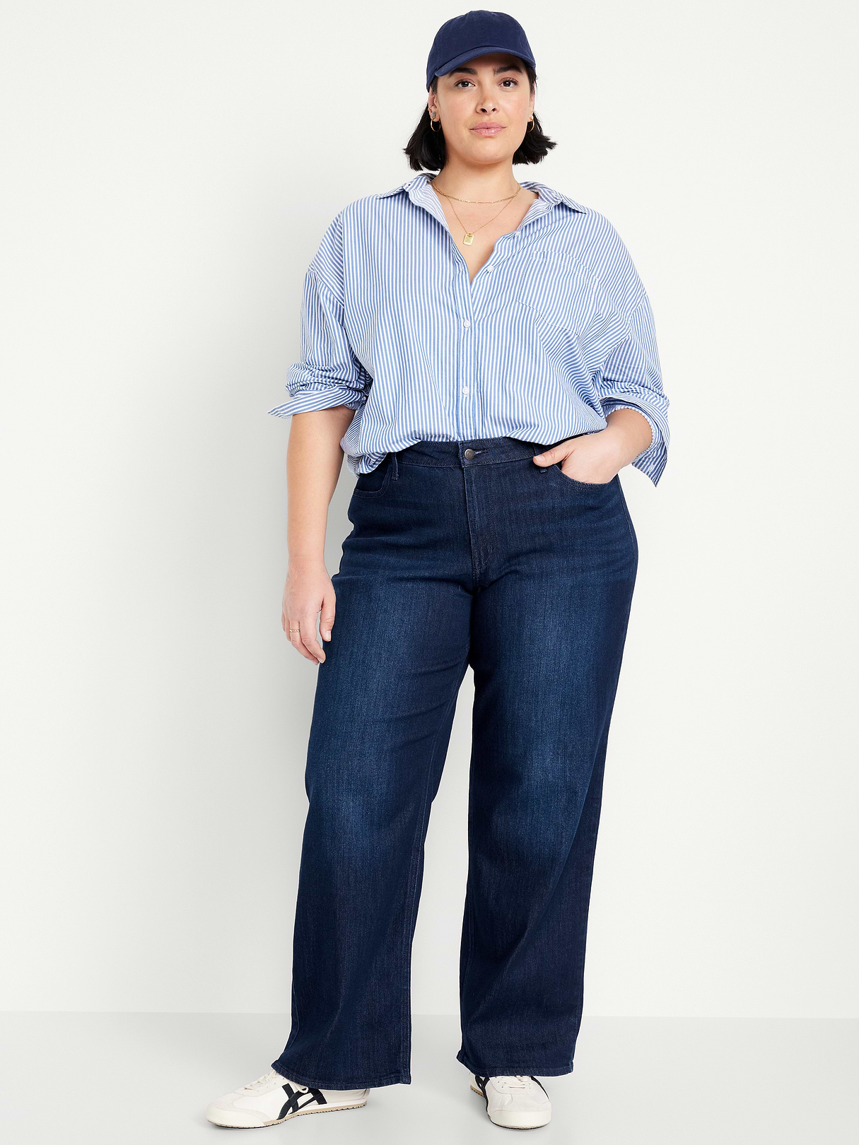 High-Waisted Wow Wide-Leg Jeans - Dark Wash