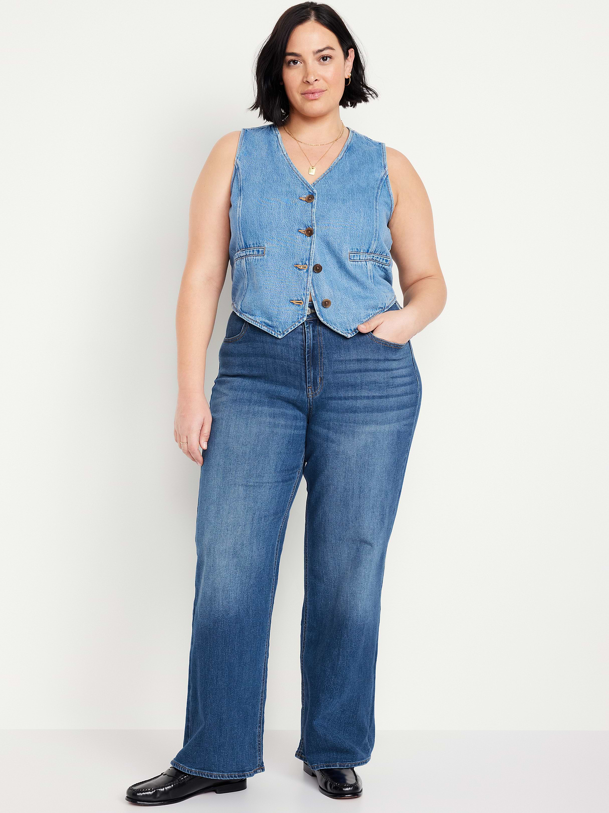 High-Waisted Wow Wide-Leg Jeans - Medium Wash