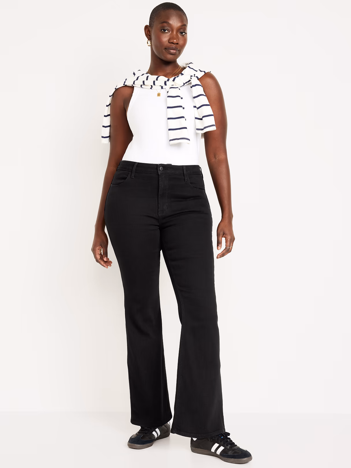 High-Waisted Wow Flare Jeans - Black Jack