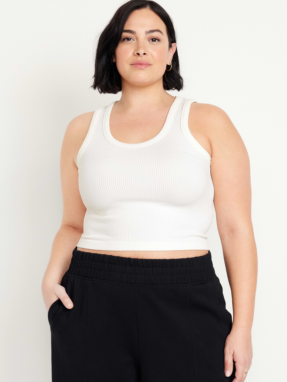 Exhale Seamless Fitted Rib Tank - Magnolia