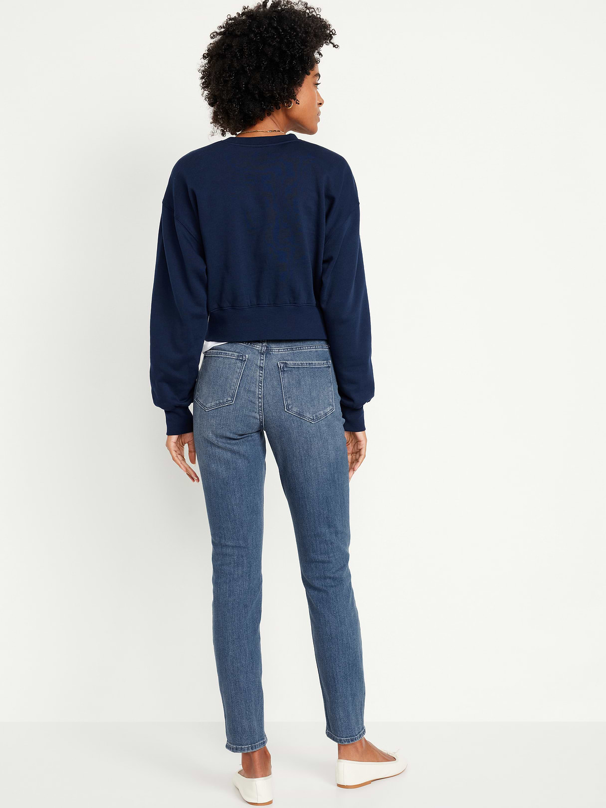 High-Waisted Wow Straight Ankle Jeans - Medium Wash