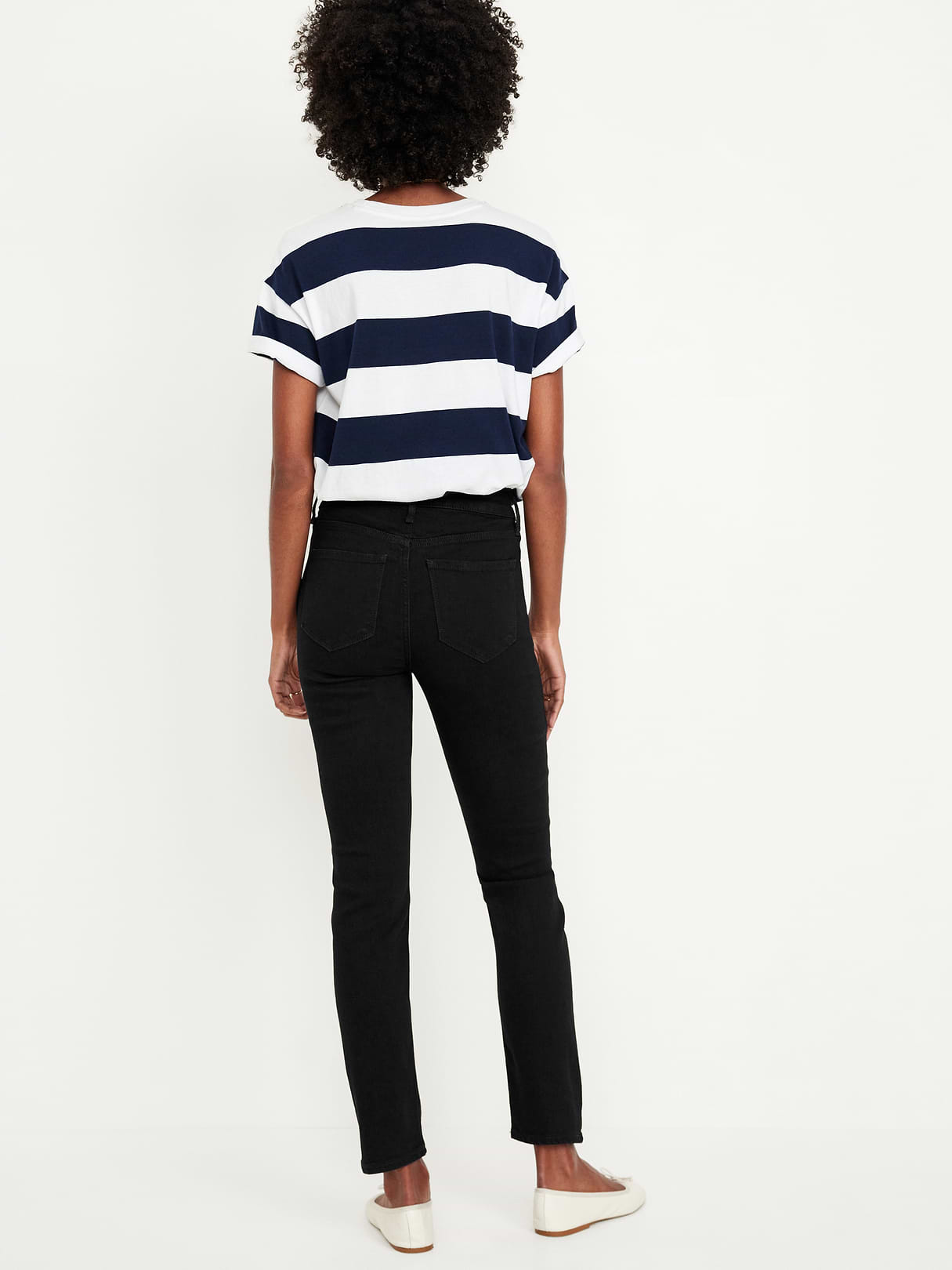 High-Waisted Wow Straight Ankle Jeans - Black Jack