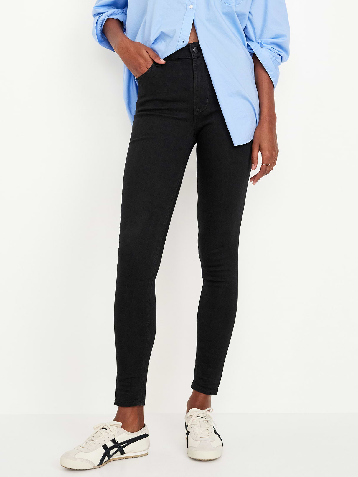 High-Waisted Wow Super-Skinny Jeans - Black Wash
