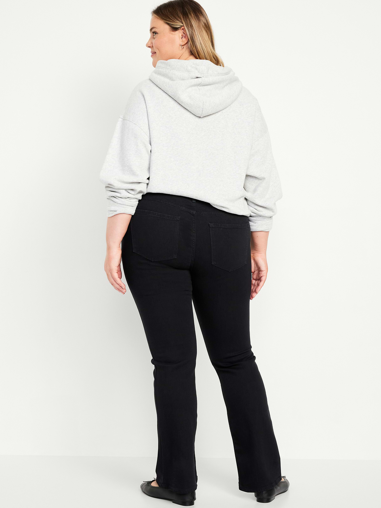 Mid-Rise Wow Boot-Cut Jeans - Black Jack