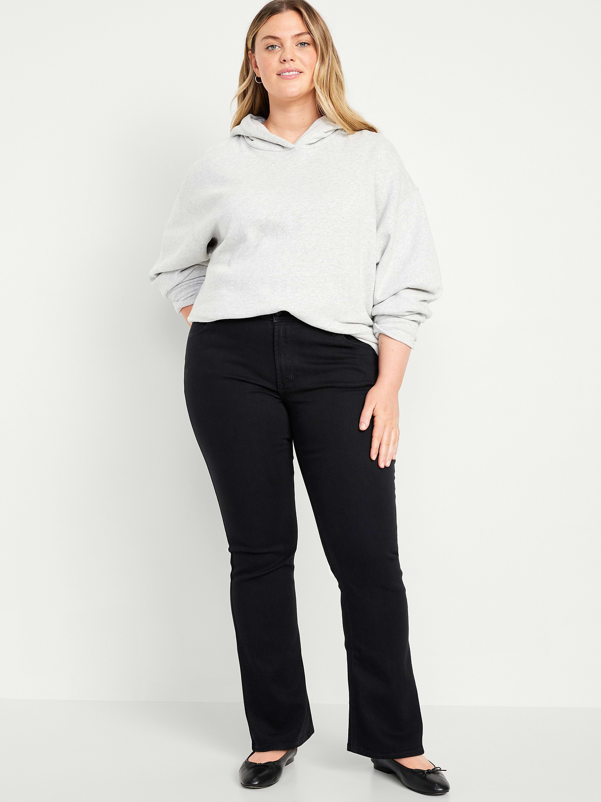 Mid-Rise Wow Boot-Cut Jeans - Black Jack
