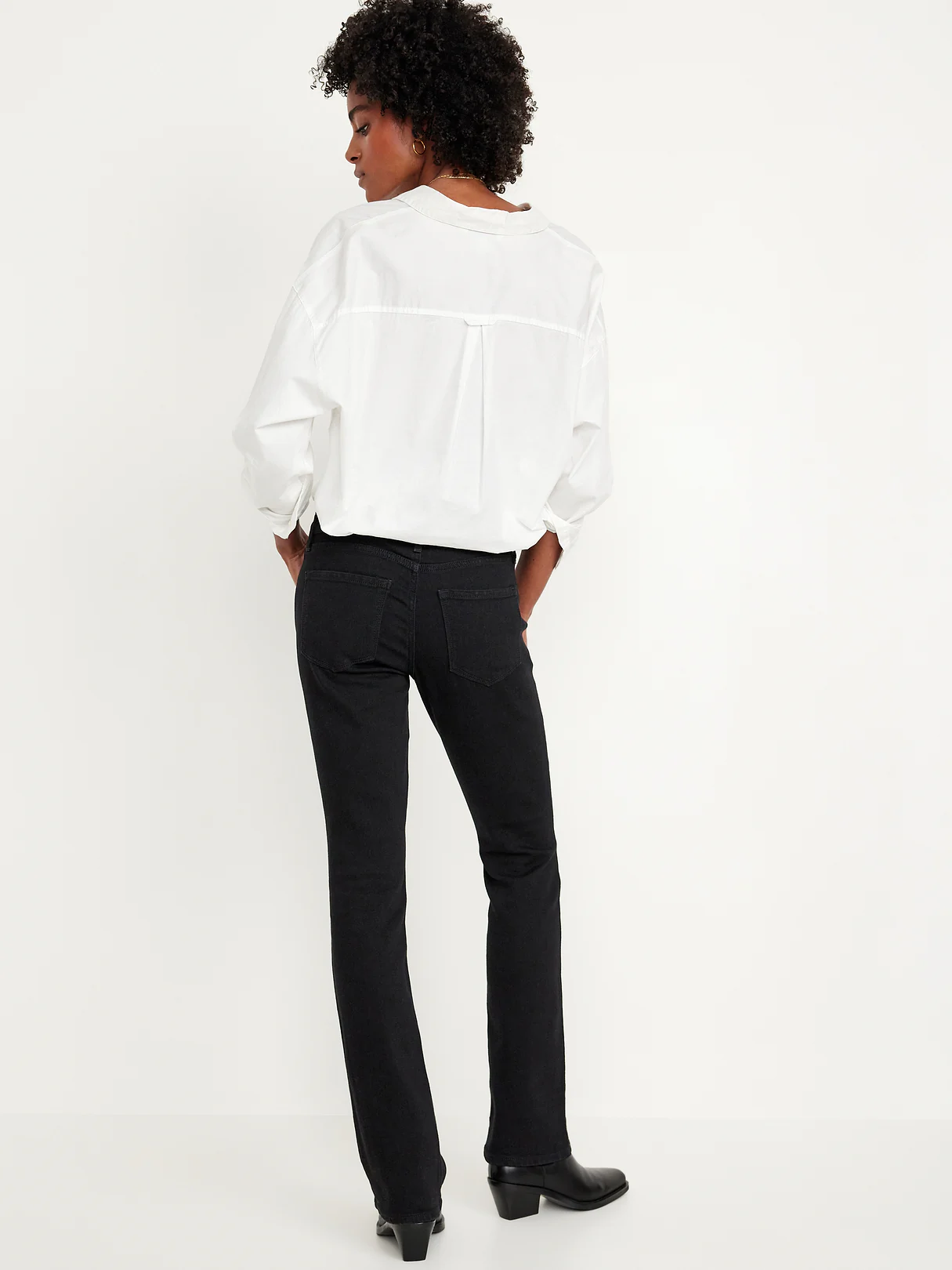 Mid-Rise Wow Boot-Cut Jeans - Black Jack