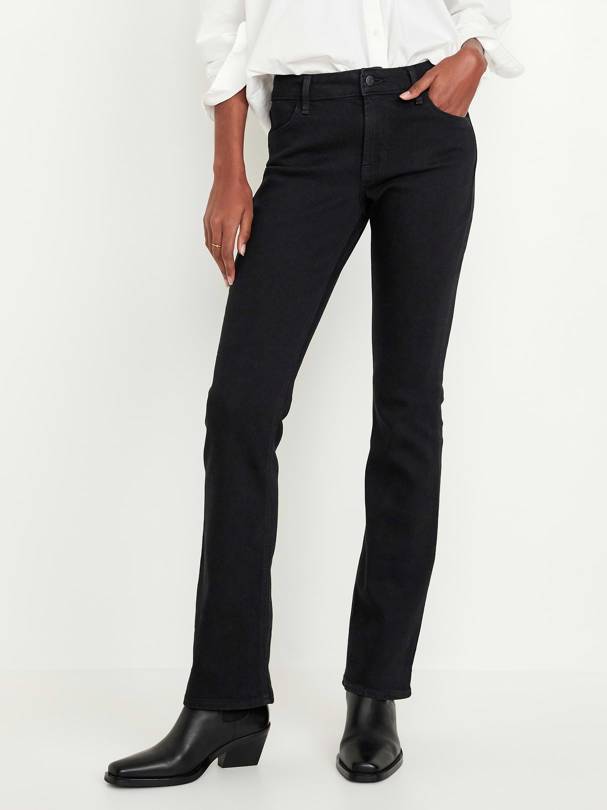 Mid-Rise Wow Boot-Cut Jeans - Black Jack