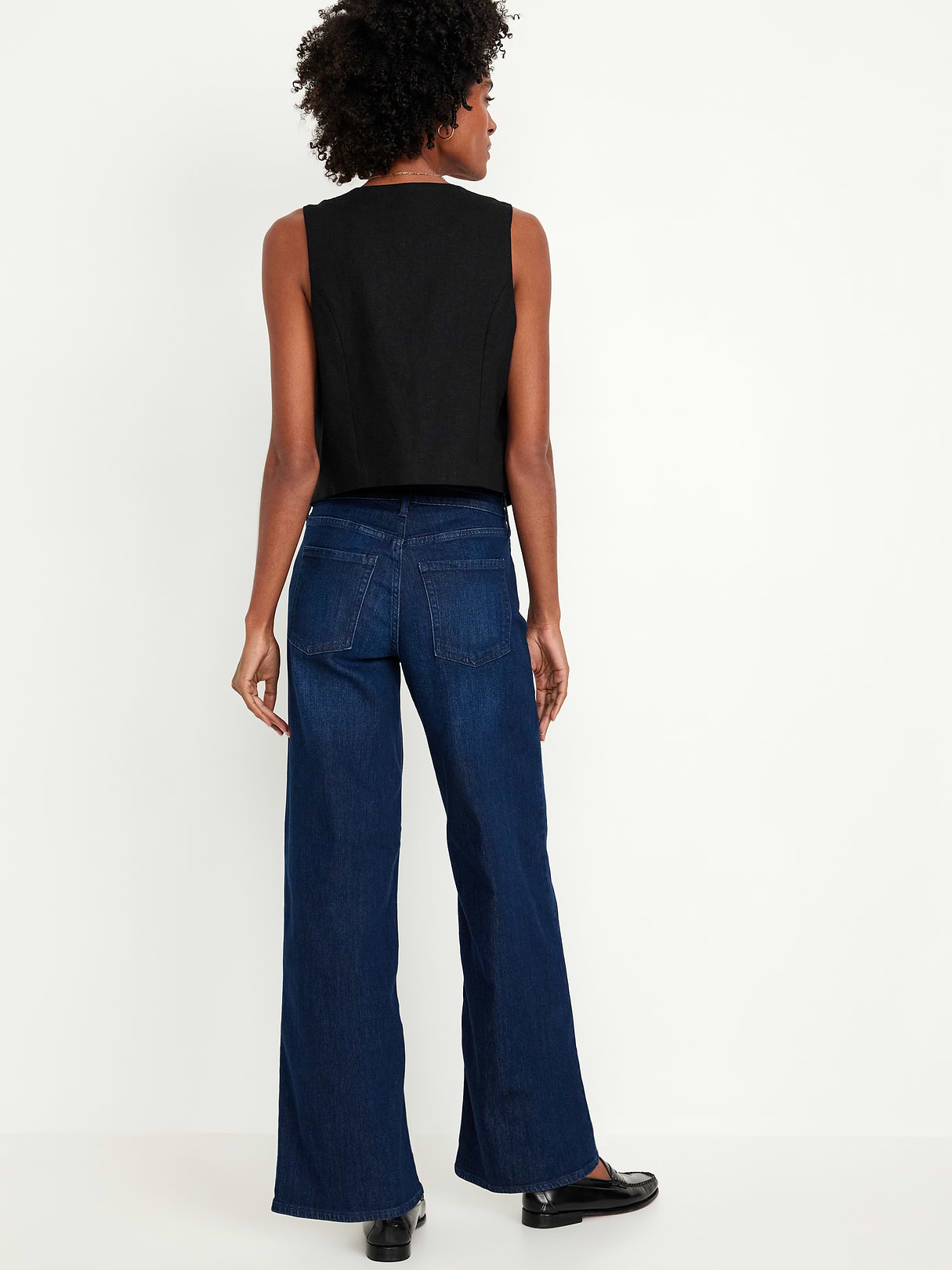 High-Waisted Wow Wide-Leg Jeans - Dark Wash