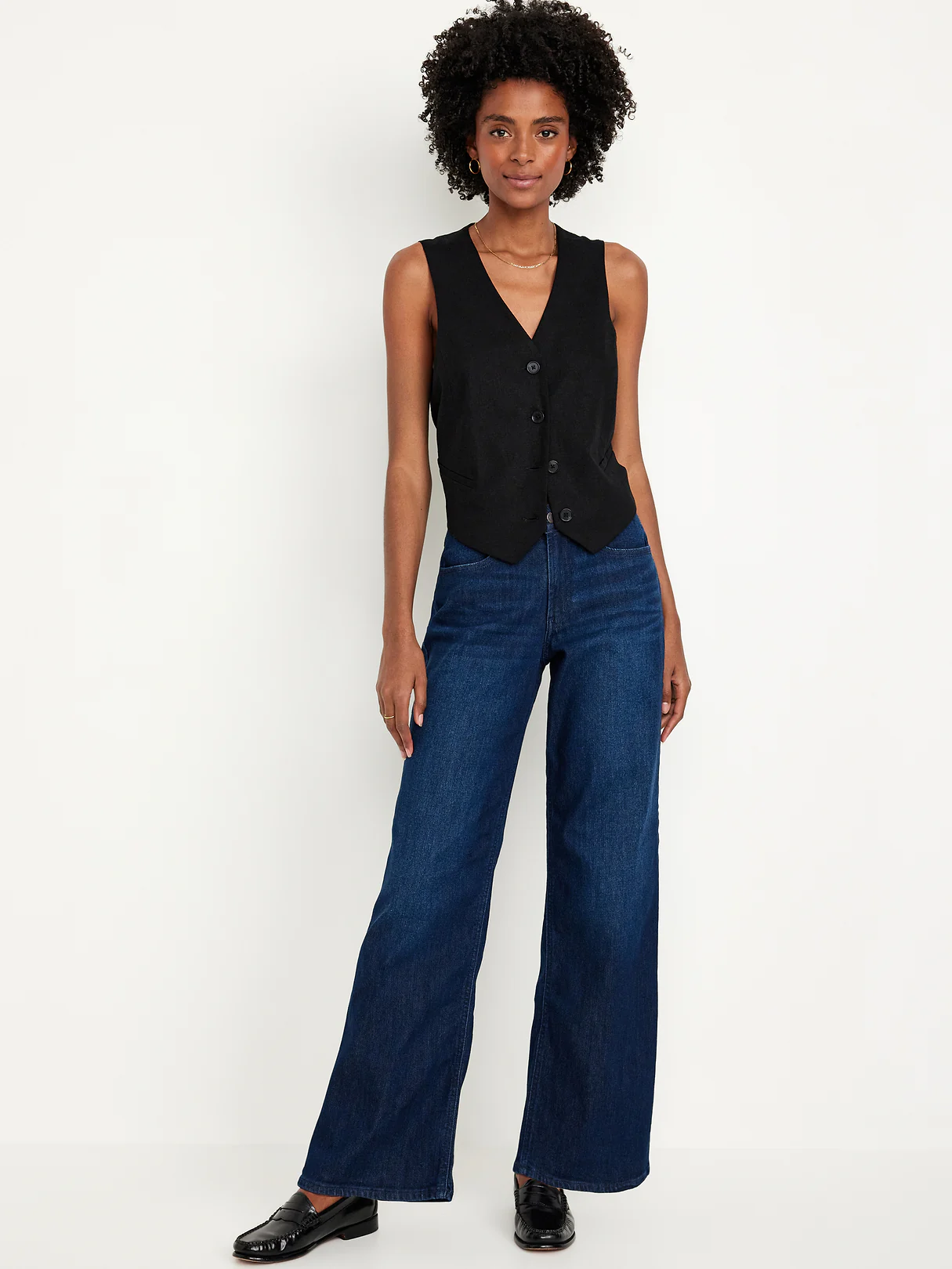High-Waisted Wow Wide-Leg Jeans - Dark Wash