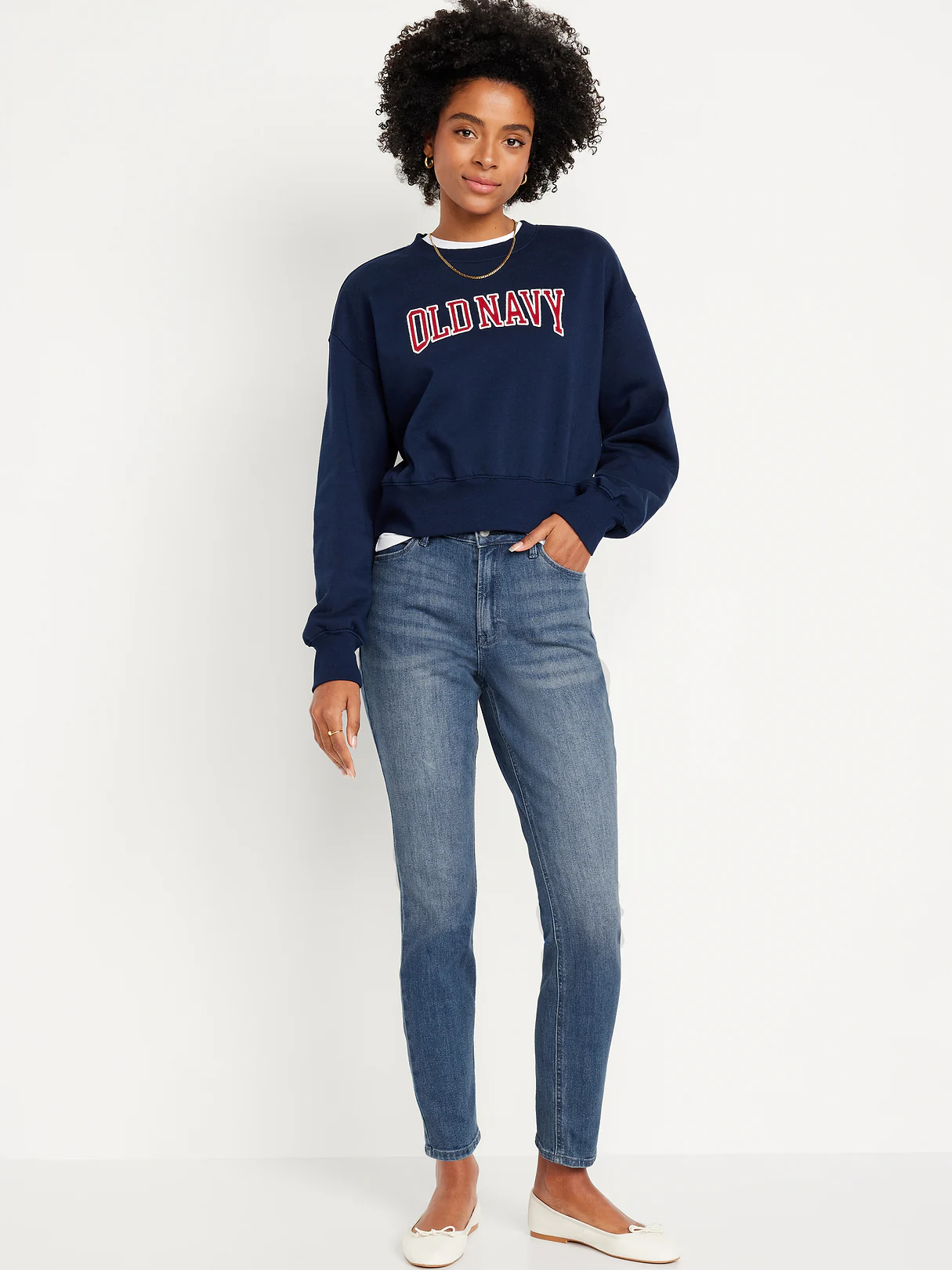 High-Waisted Wow Straight Ankle Jeans - Medium Wash