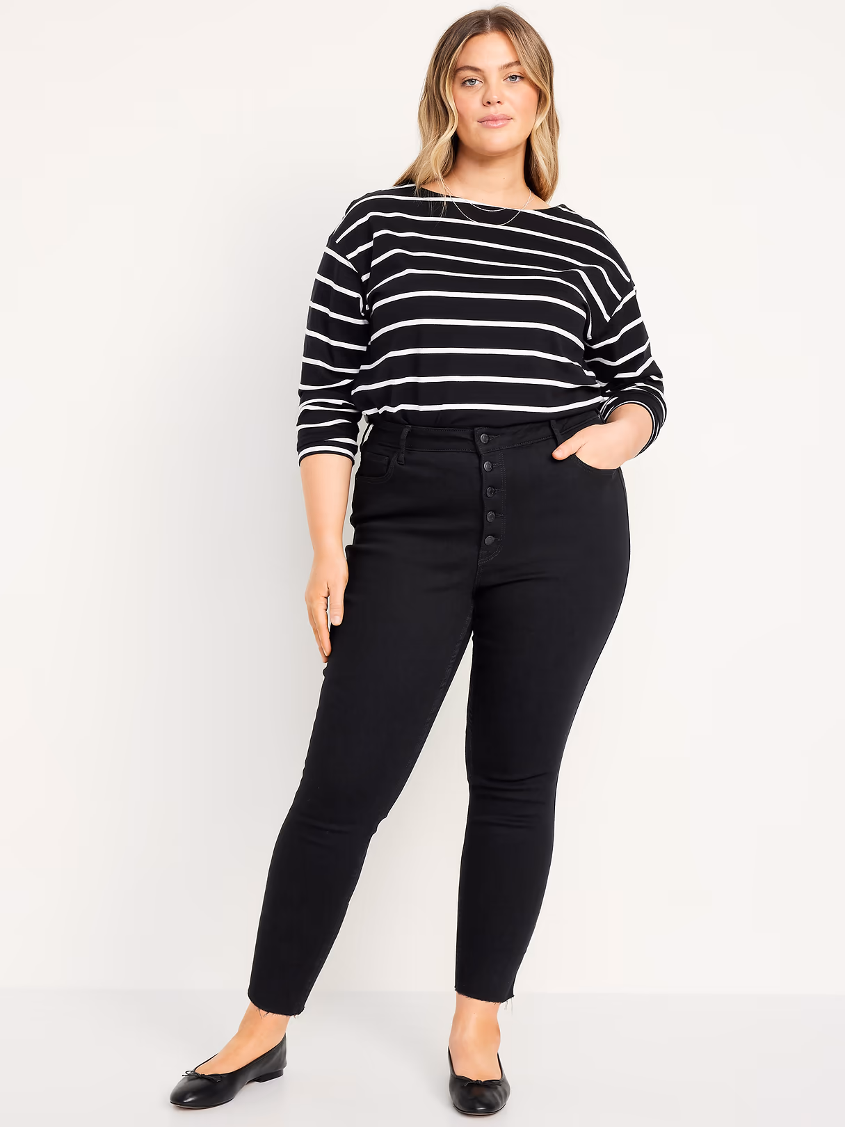 Extra High-Waisted Rockstar 360° Stretch Super-Skinny Jeans - Black Wash