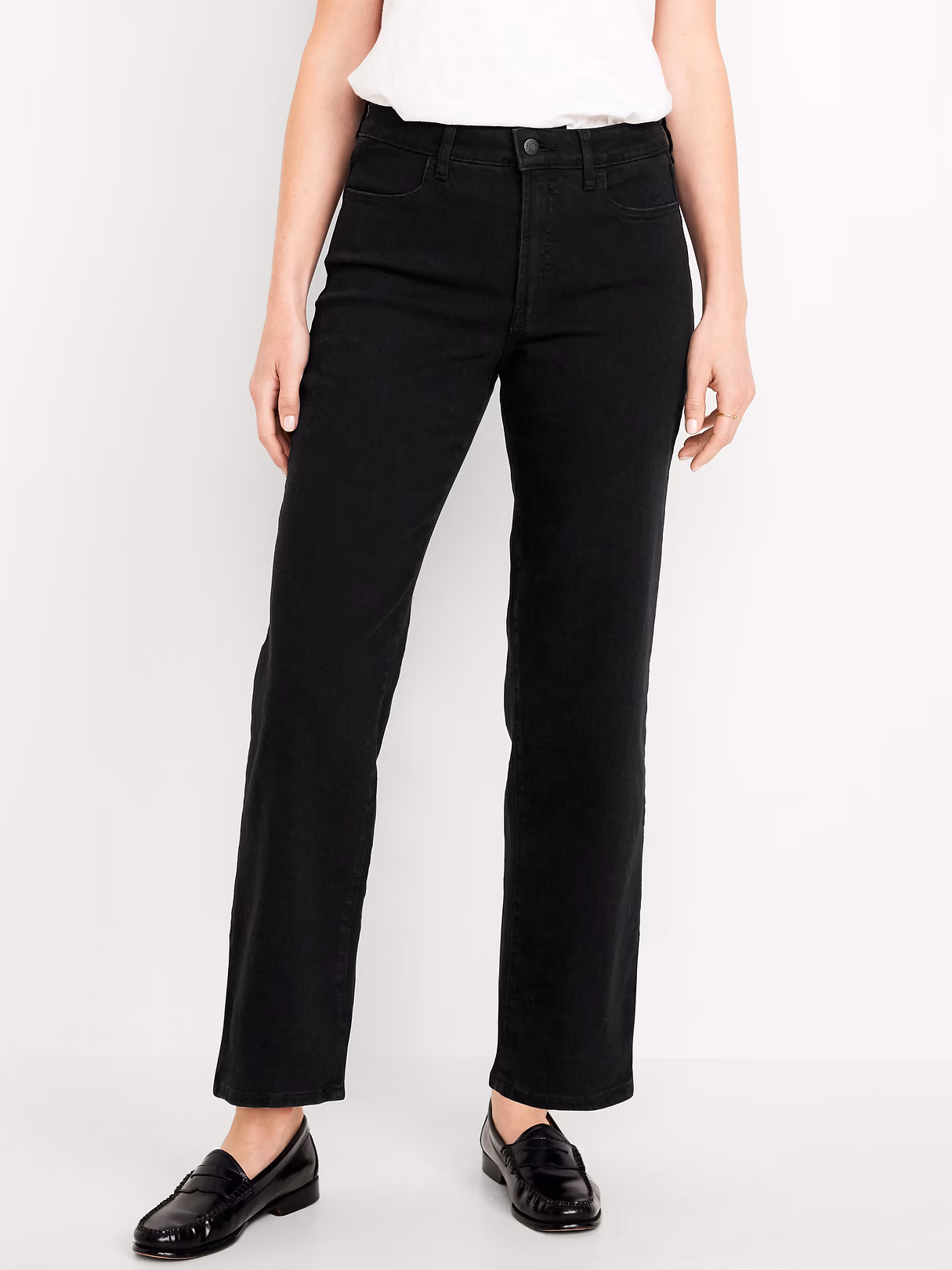 High-Waisted Wow Loose Jeans - Black Wash