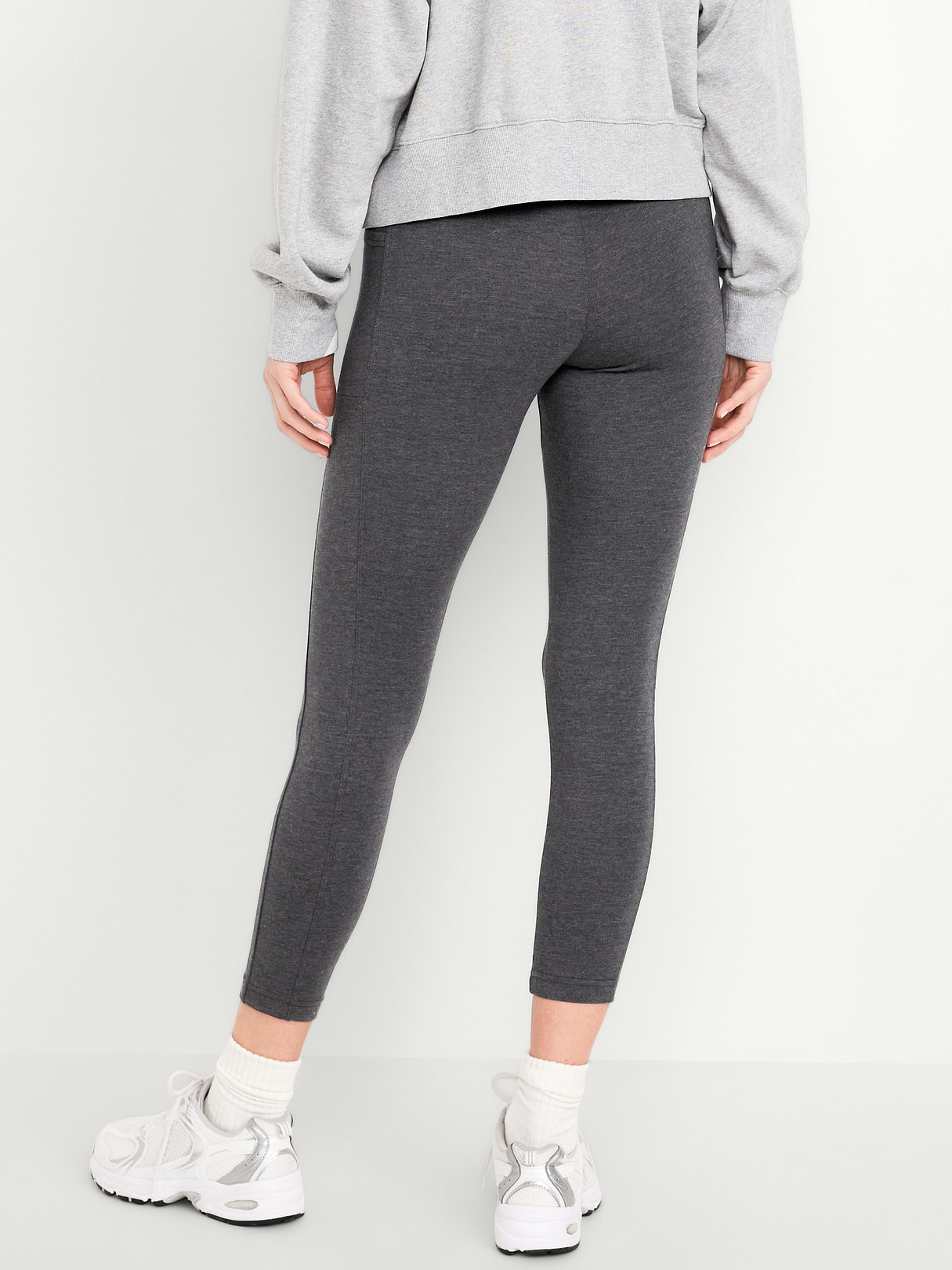 High-Waisted Fashion Layering 7/8 Legging - Dark Heather Gray