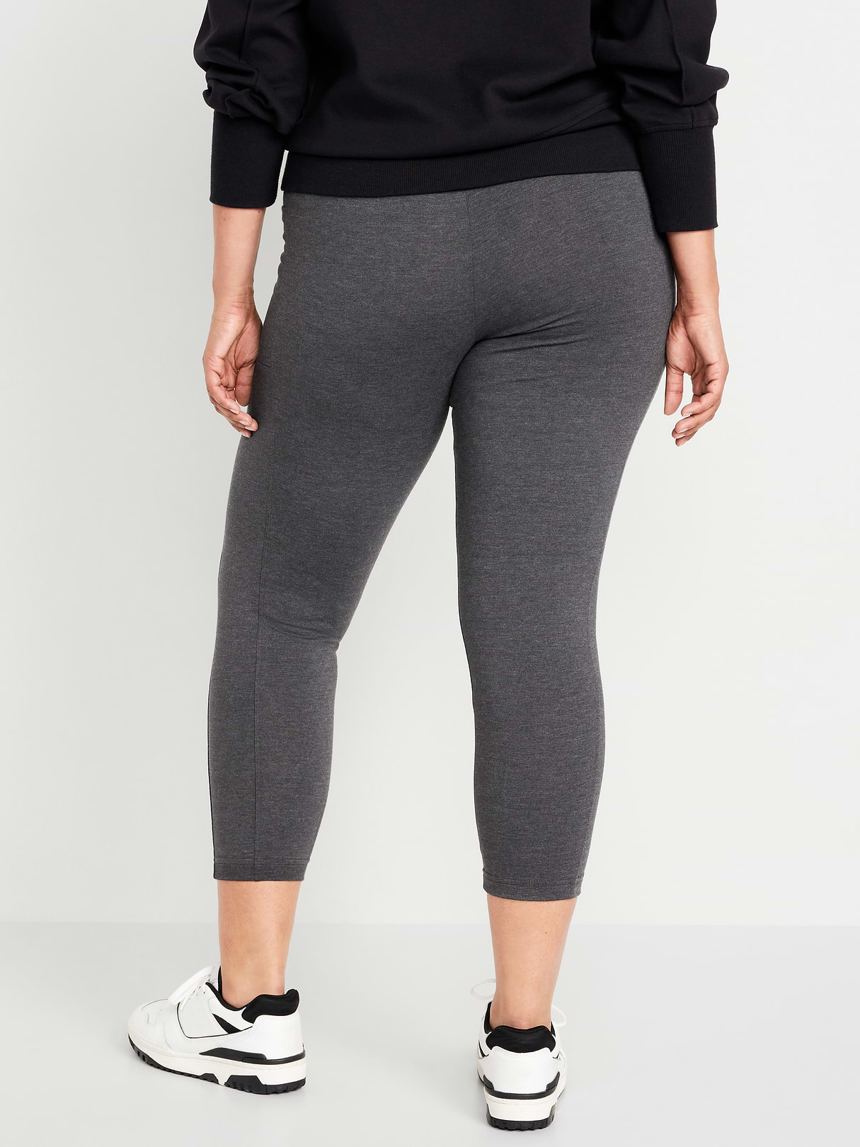 High-Waisted Fashion Layering 7/8 Legging - Dark Heather Gray