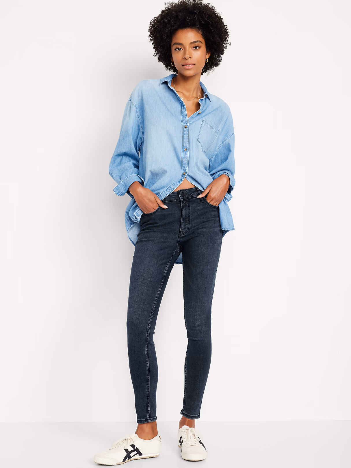 High-Waisted Rockstar Super-Skinny Jeans - Dark Rinse