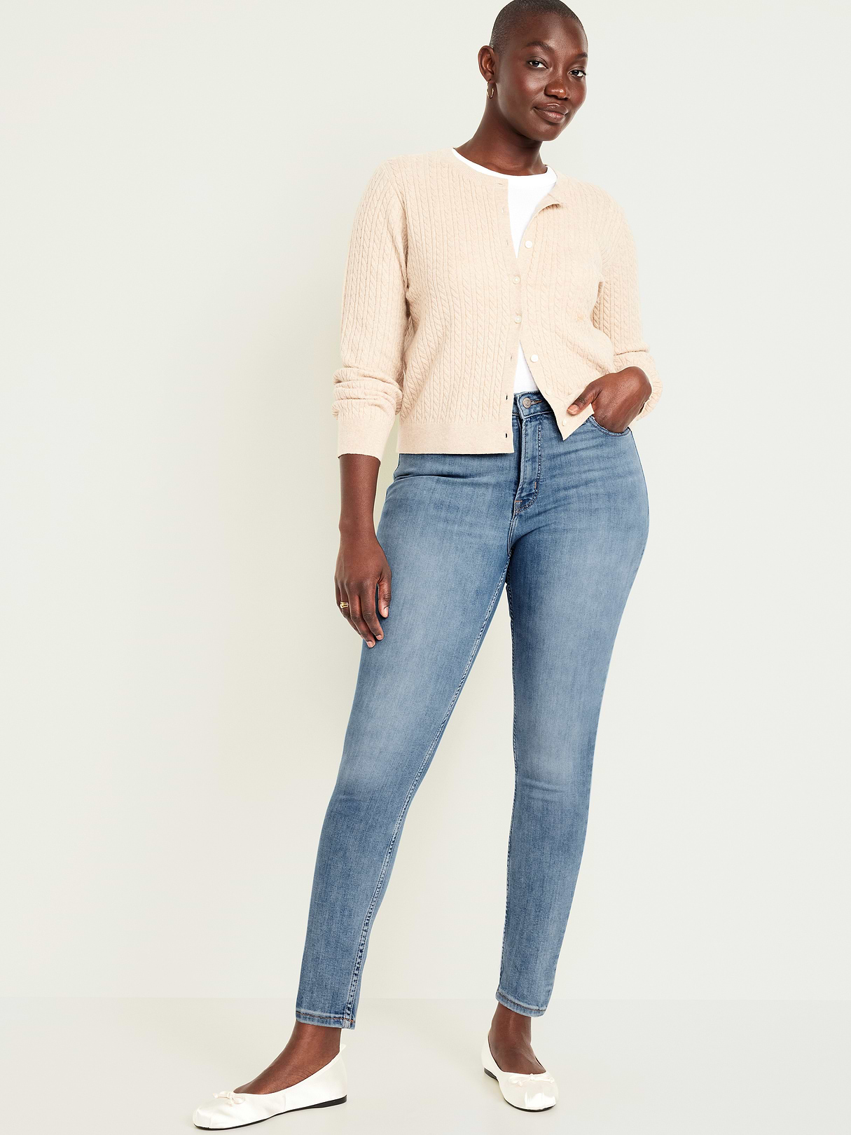 High-Waisted Rockstar Super-Skinny Jeans - Faded Medium Wash