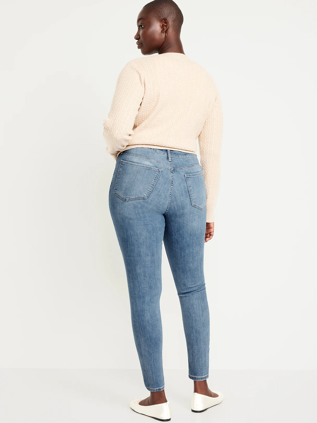 High-Waisted Rockstar Super-Skinny Jeans - Faded Medium Wash