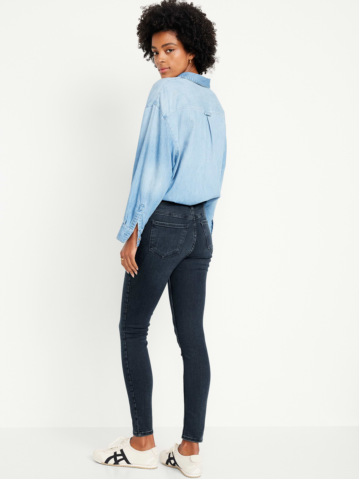 High-Waisted Rockstar Super-Skinny Jeans - Dark Rinse