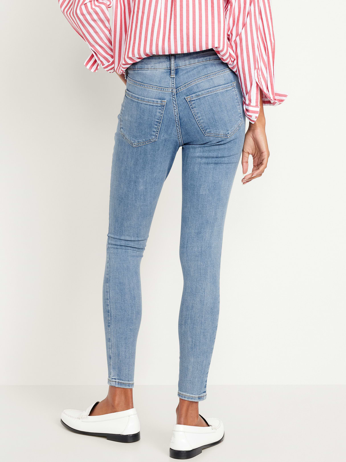 Mid-Rise Rockstar Super-Skinny Jeans - Faded Light Wash