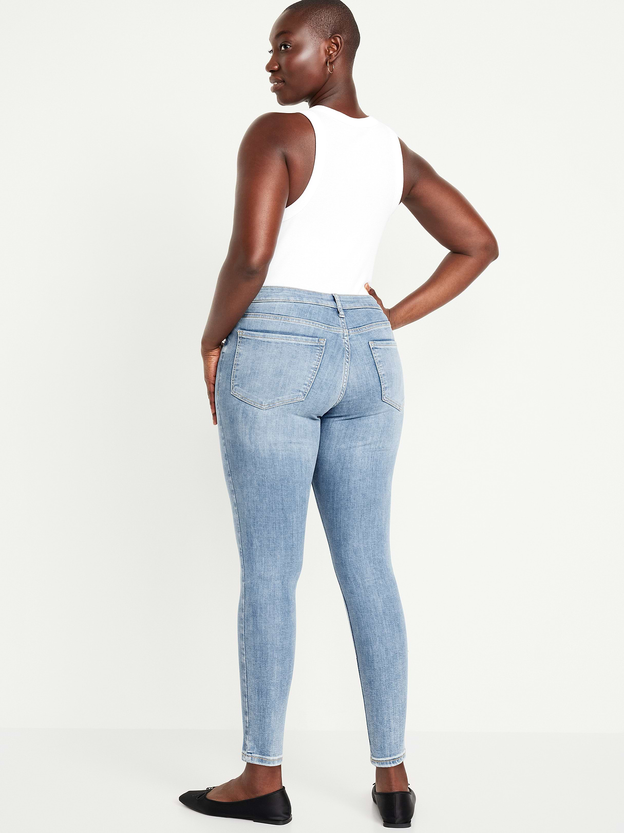 Mid-Rise Rockstar Super-Skinny Jeans - Faded Light Wash