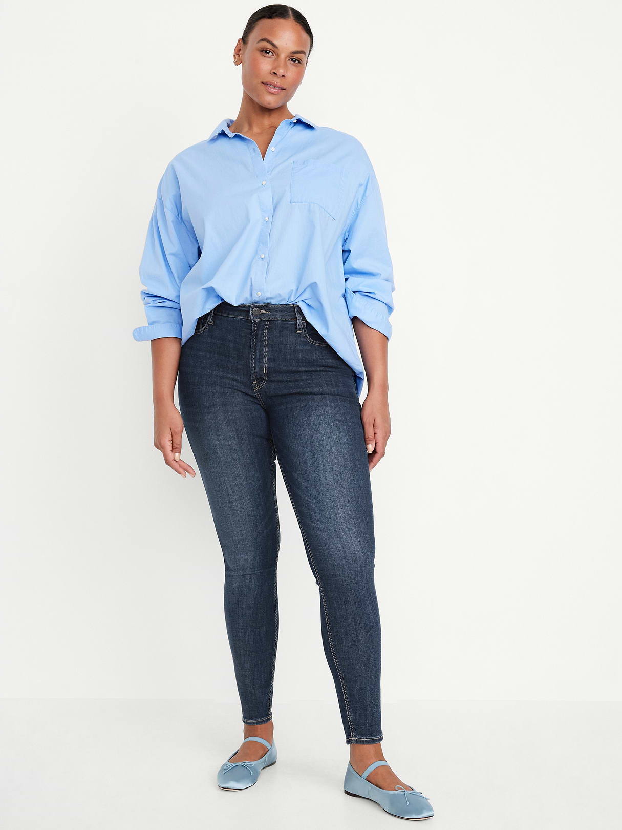 High-Waisted Rockstar Super-Skinny Jeans - Dark Wash