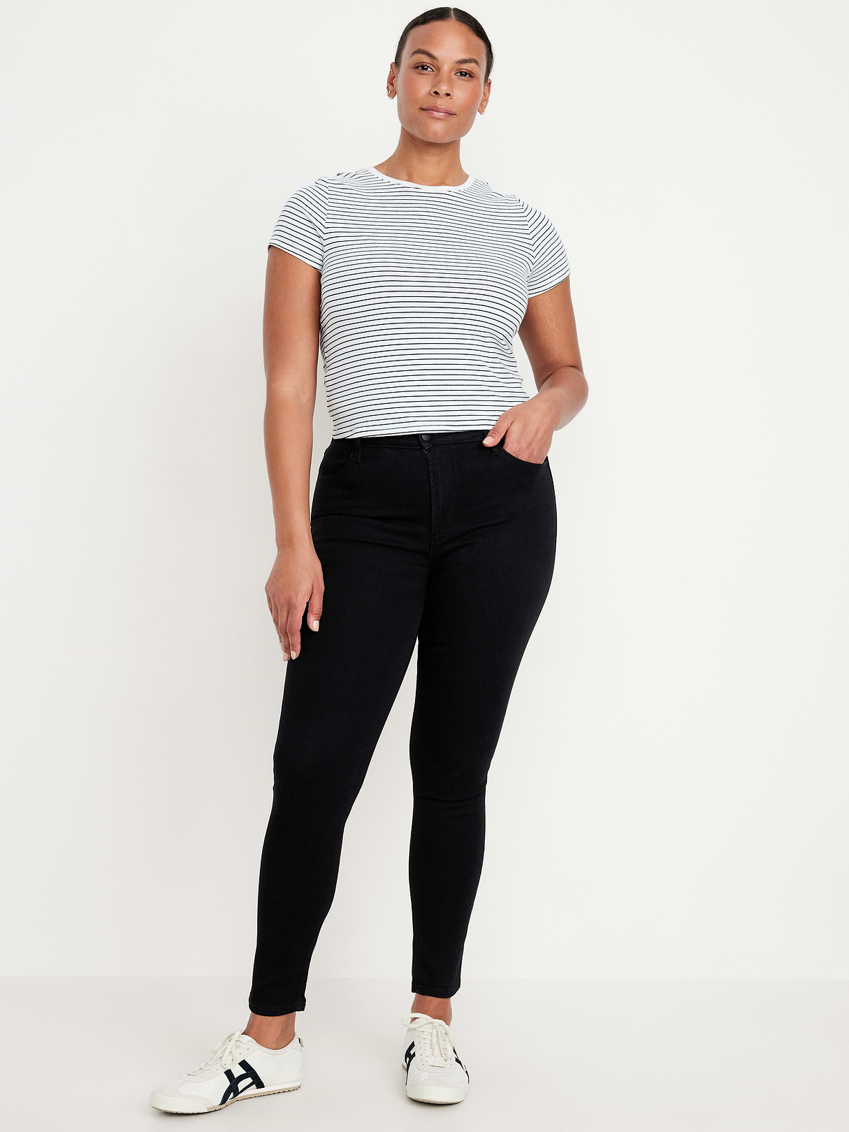 High-Waisted Wow Super-Skinny Jeans - Black Wash