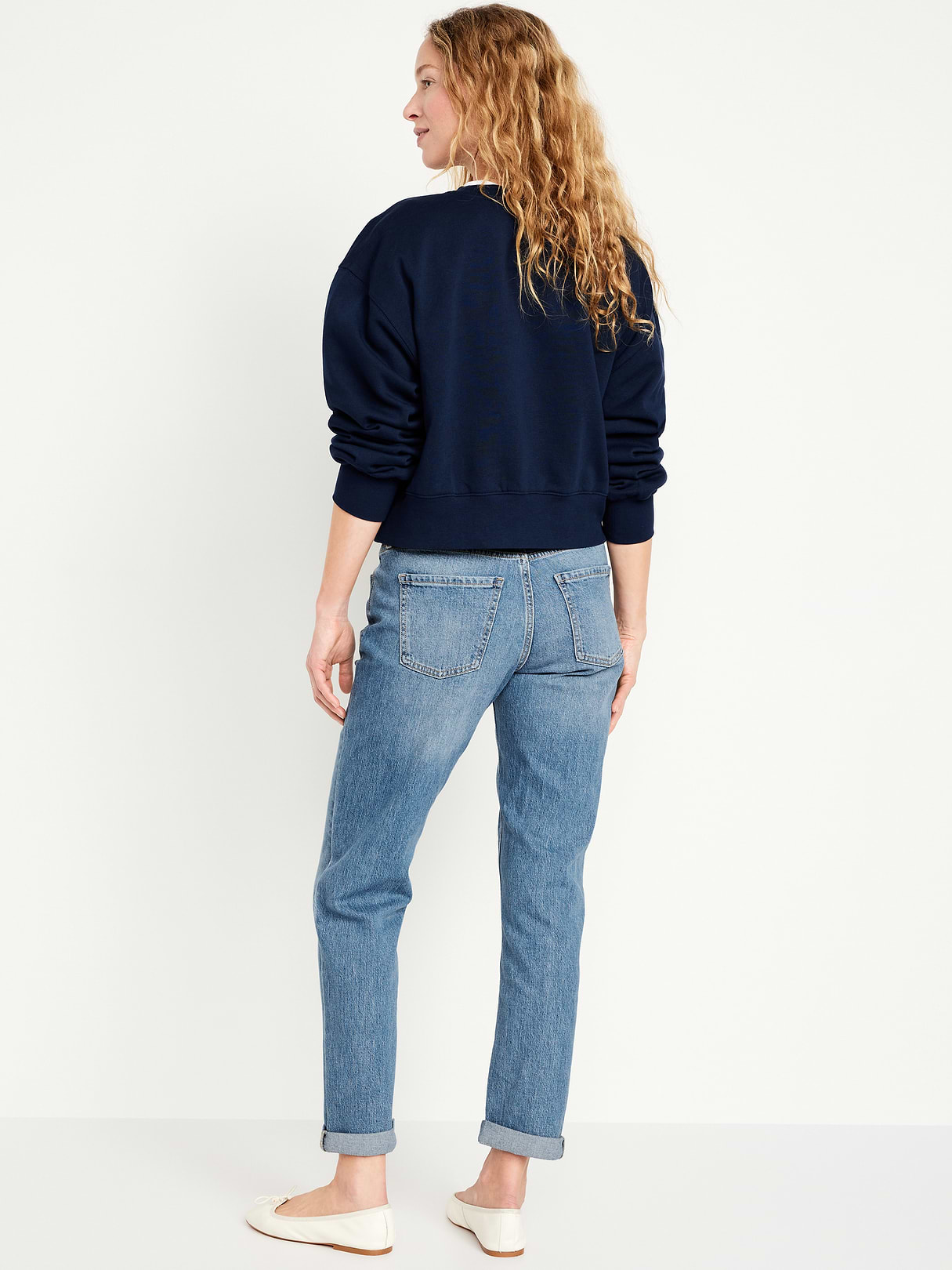 Mid-Rise Wow Boyfriend Straight Jeans - Medium Wash