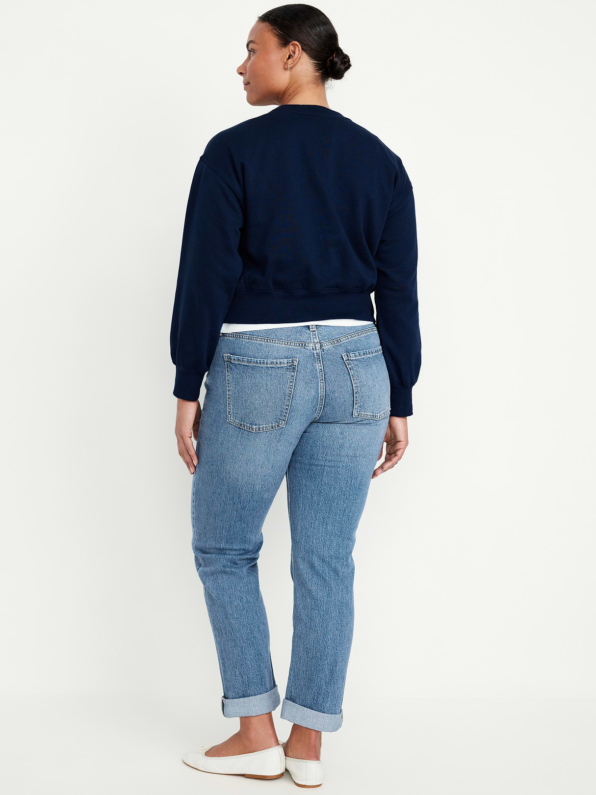 Mid-Rise Wow Boyfriend Straight Jeans - Medium Wash