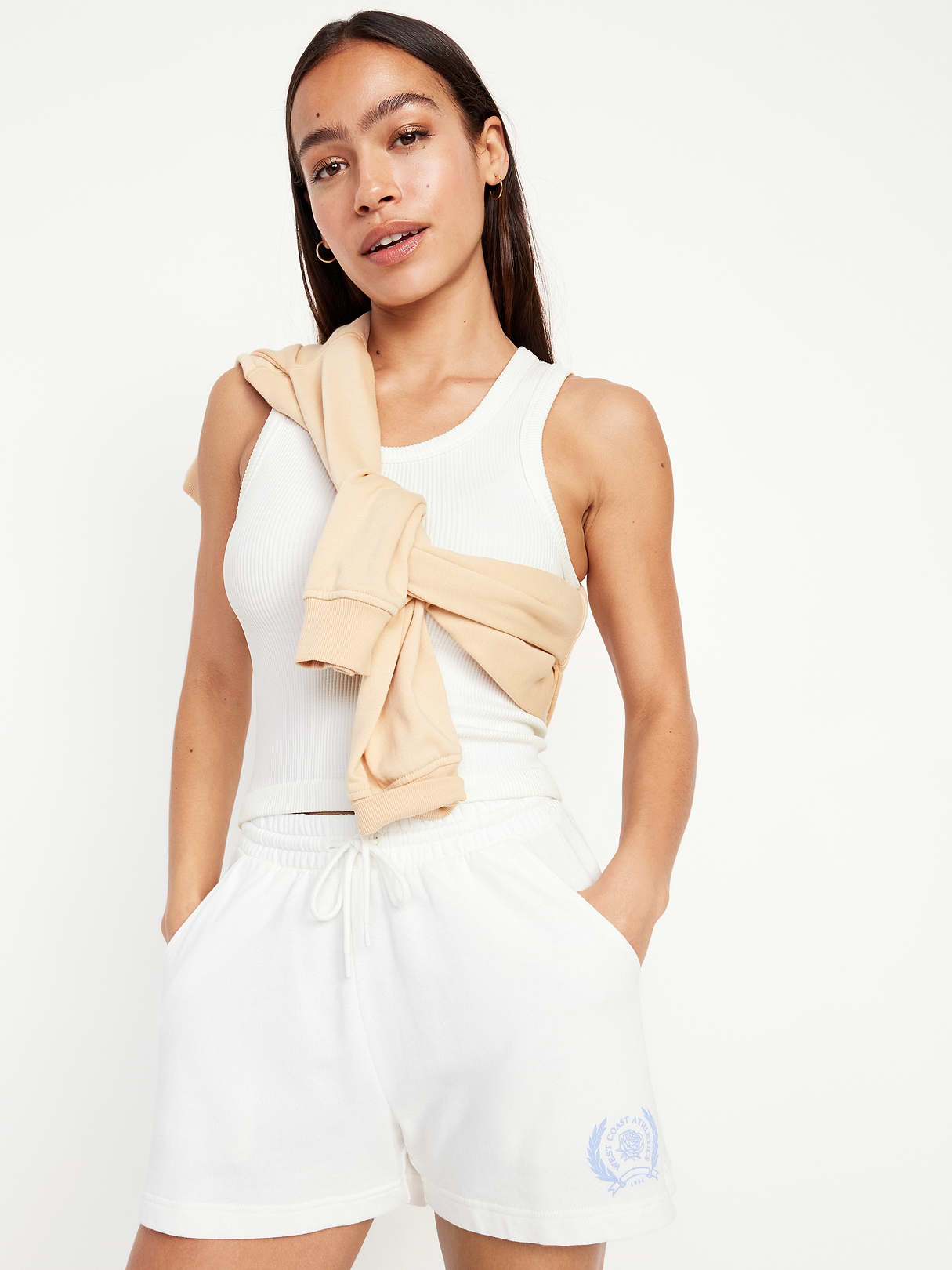 Exhale Seamless Fitted Rib Tank - Magnolia