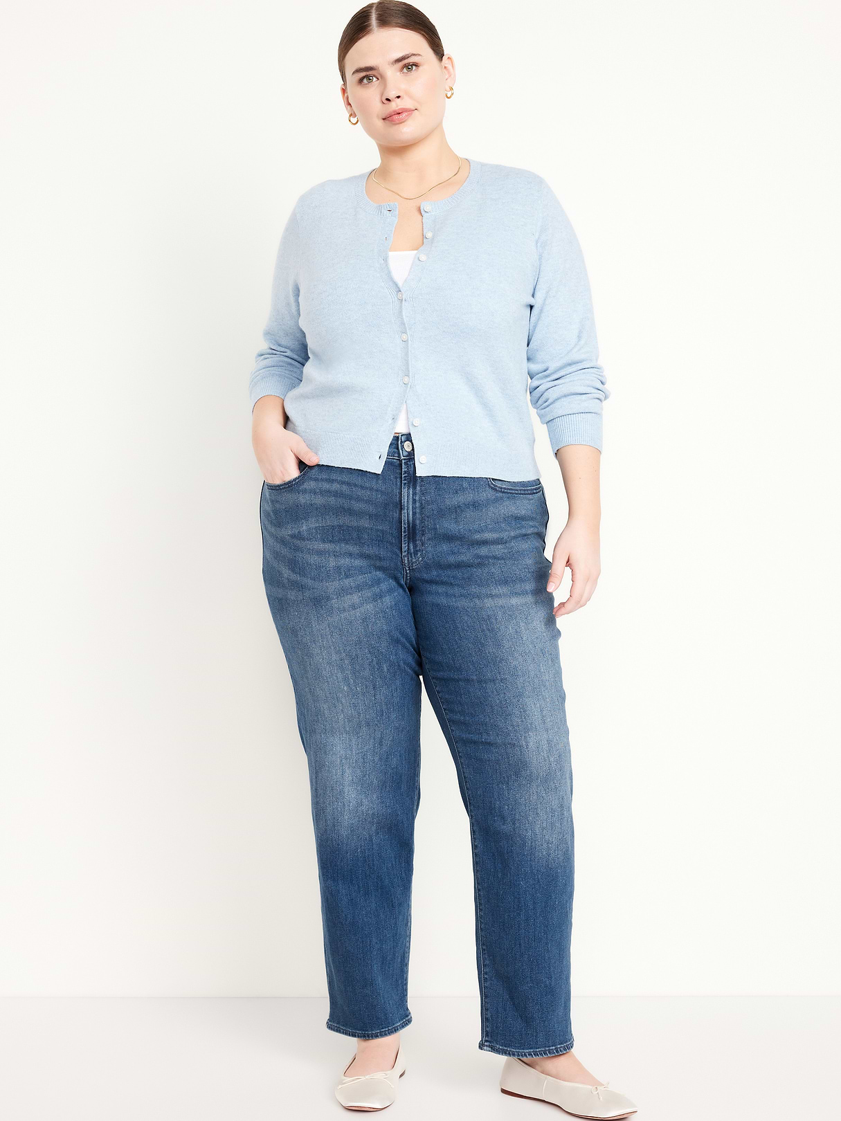 High-Waisted Wow Loose Jeans - Medium Wash