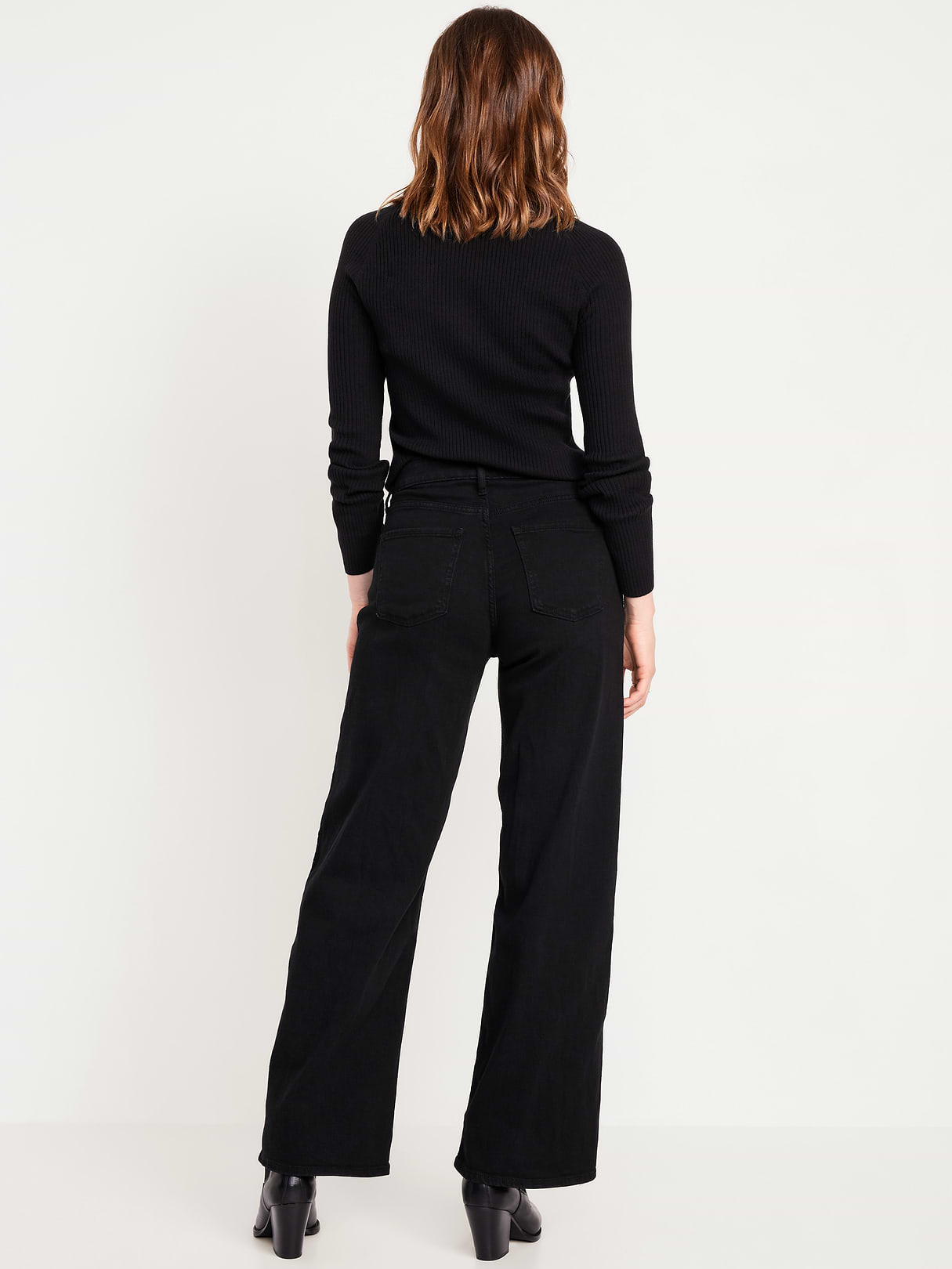 High-Waisted Wow Wide-Leg Jeans - Black Jack