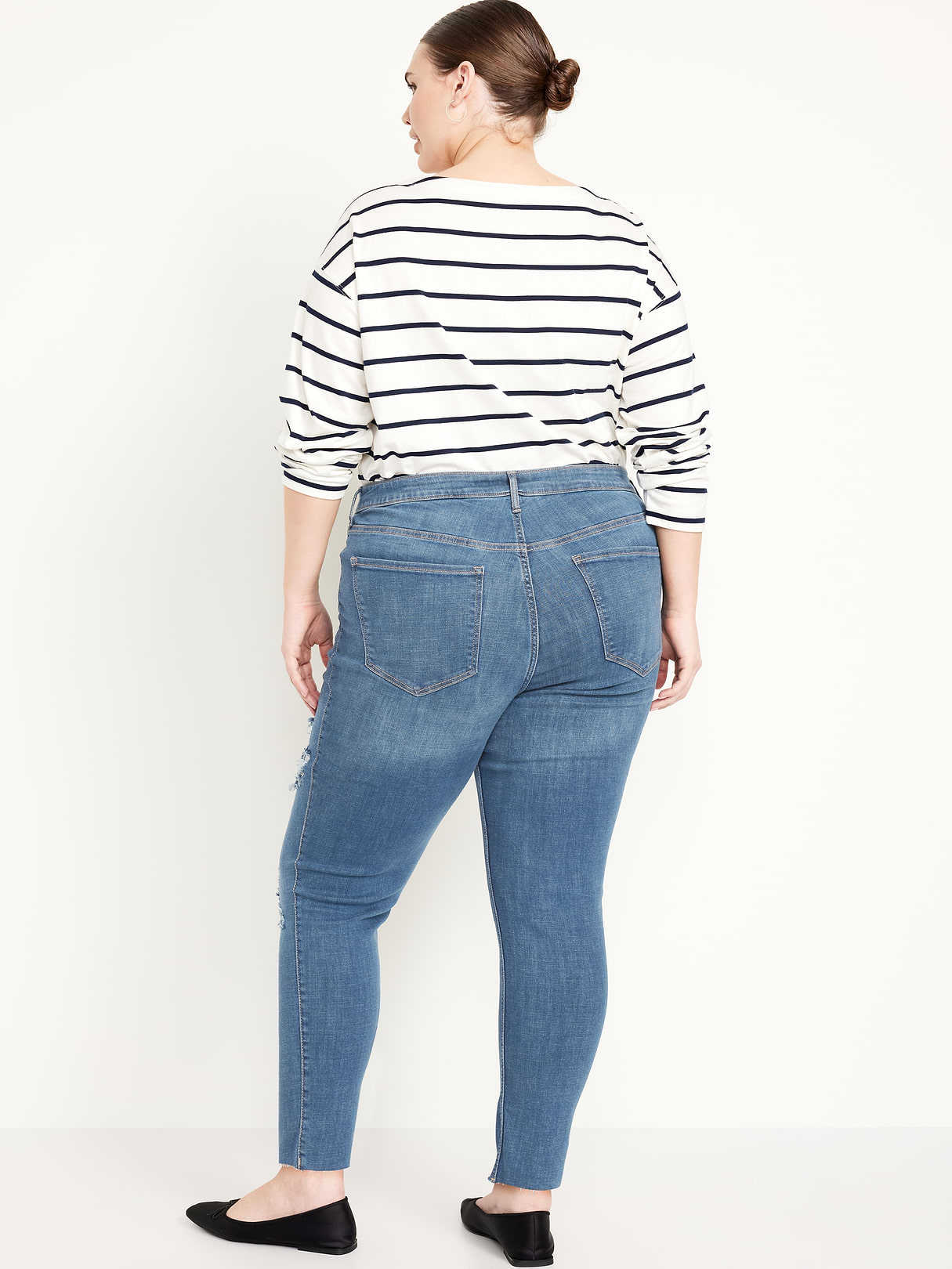 Extra High-Waisted Rockstar 360° Stretch Super-Skinny Jeans - Ripped Medium Wash