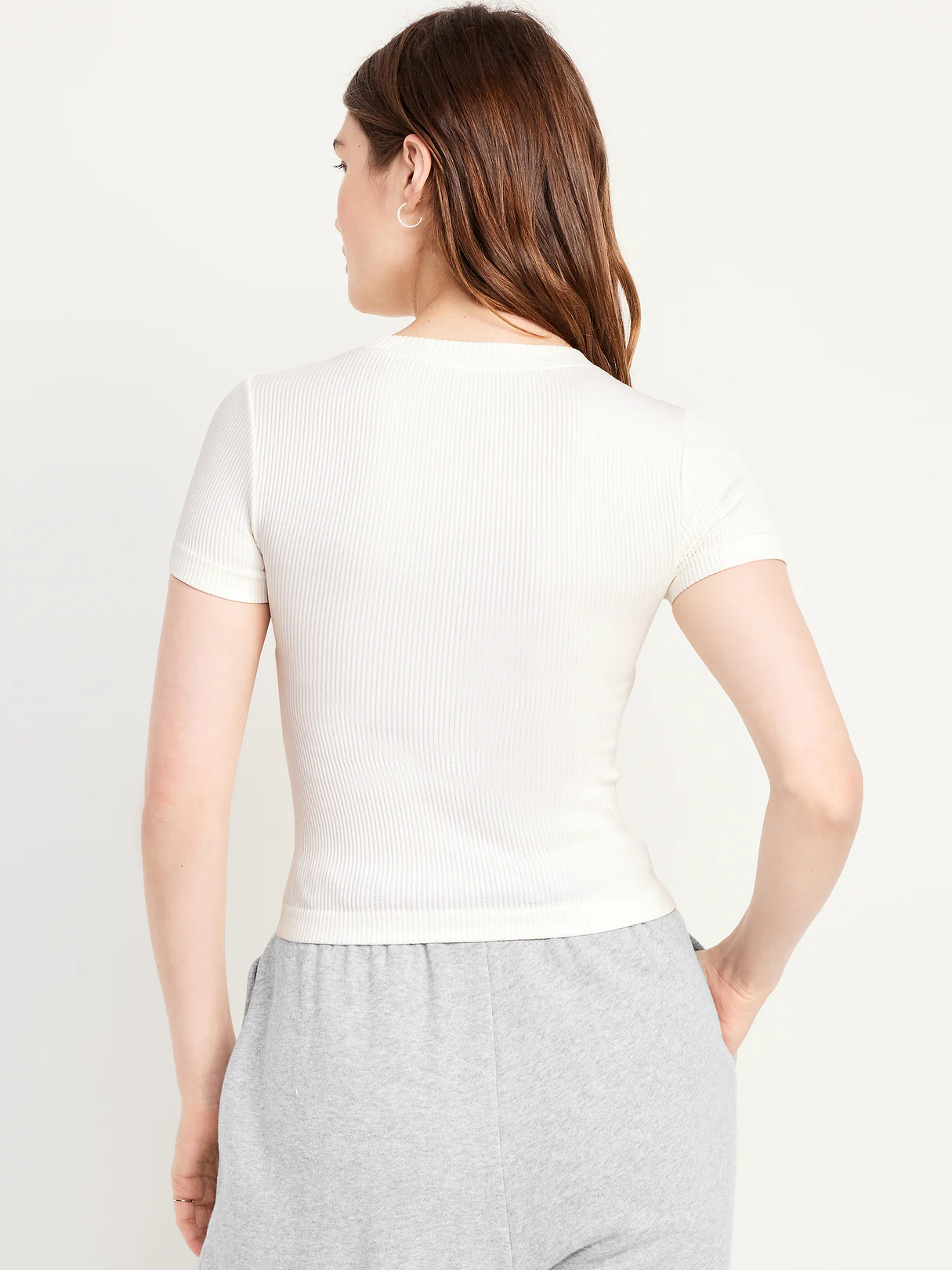 Exhale Seamless Fitted Rib T-Shirt - Magnolia
