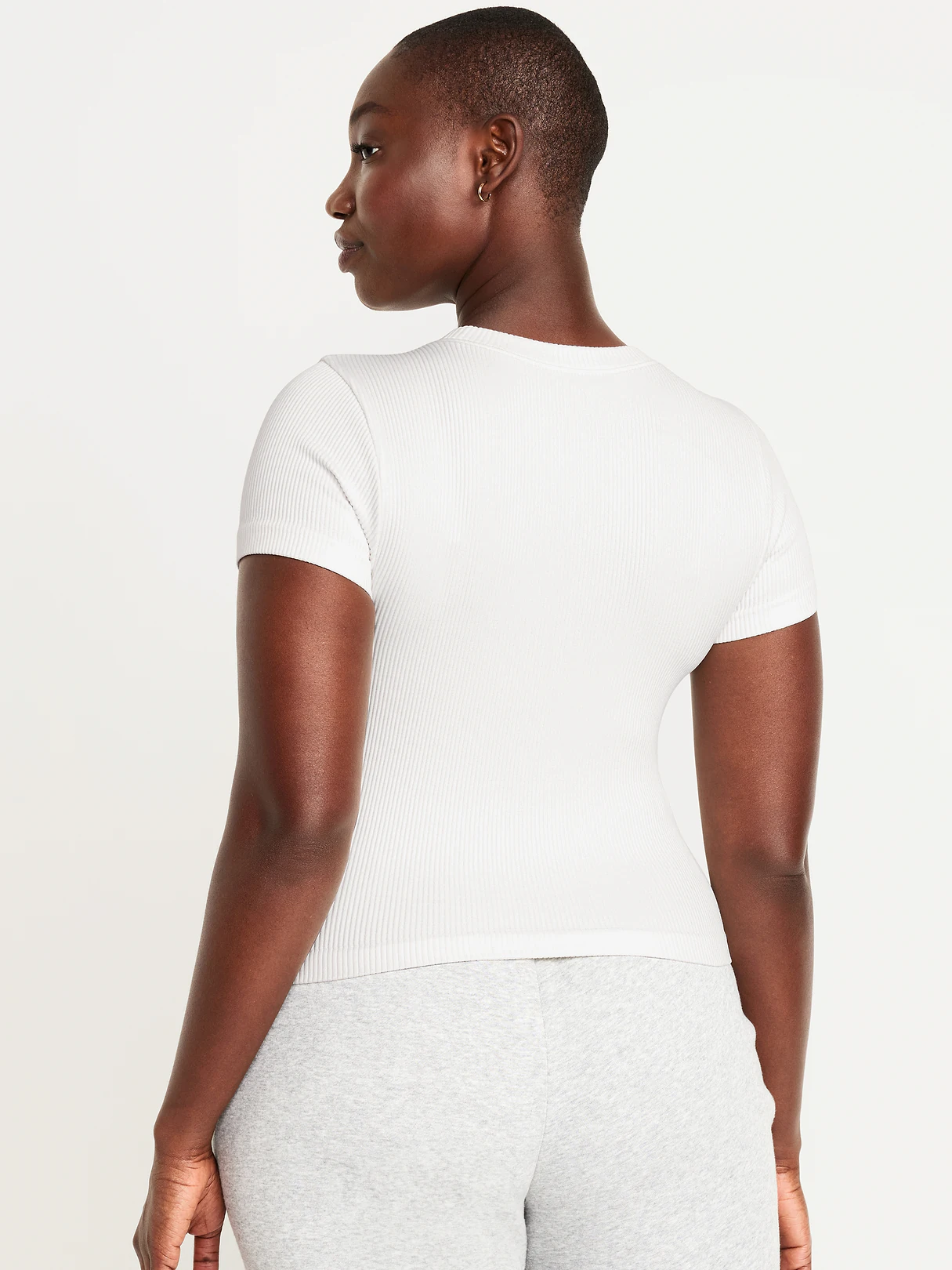 Exhale Seamless Fitted Rib T-Shirt - Magnolia