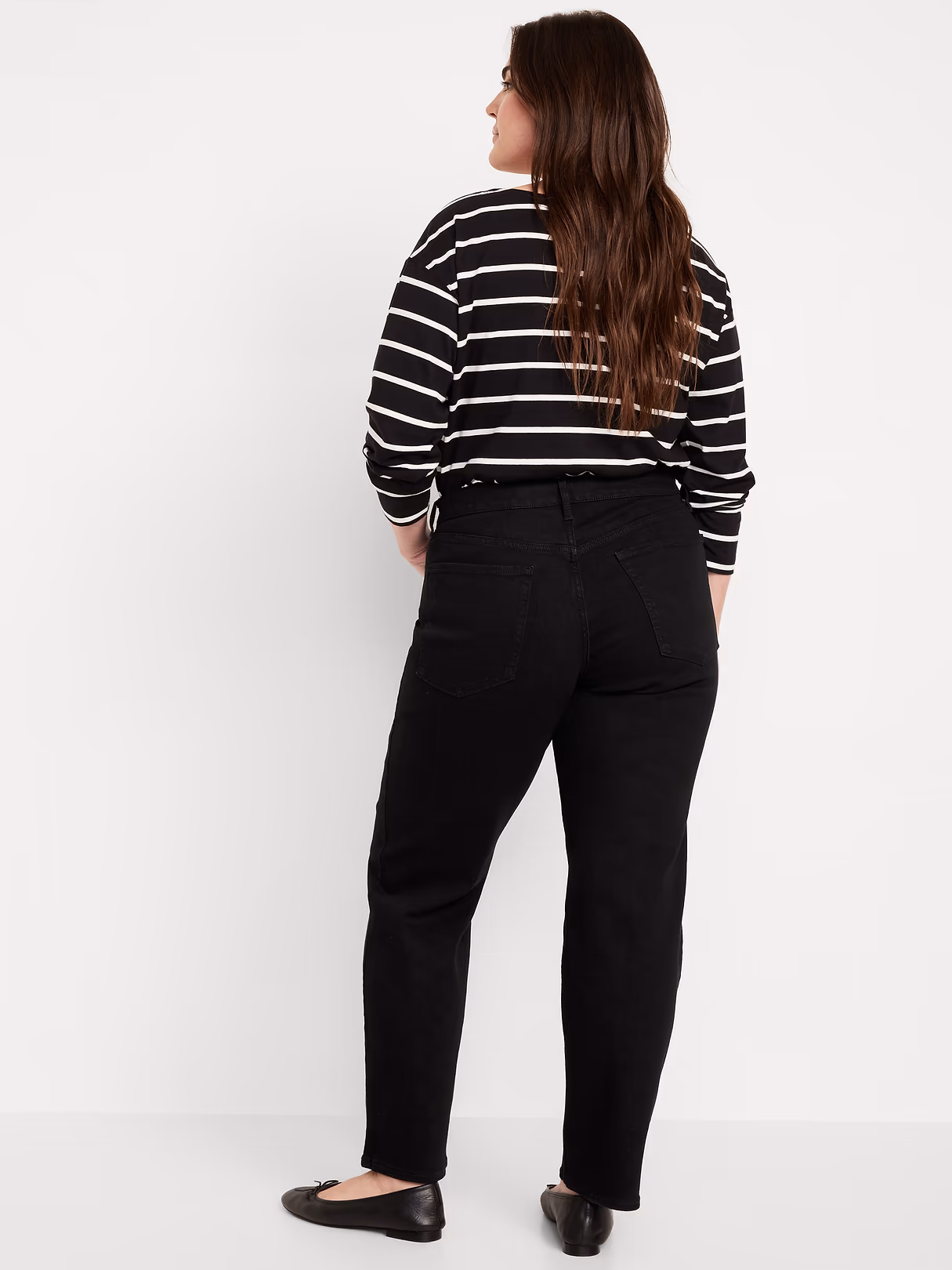 High-Waisted Wow Loose Jeans - Black Wash