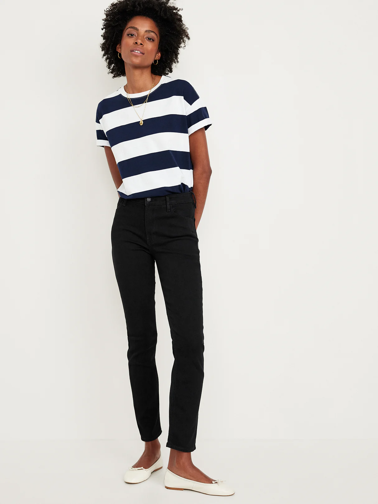High-Waisted Wow Straight Ankle Jeans - Black Jack