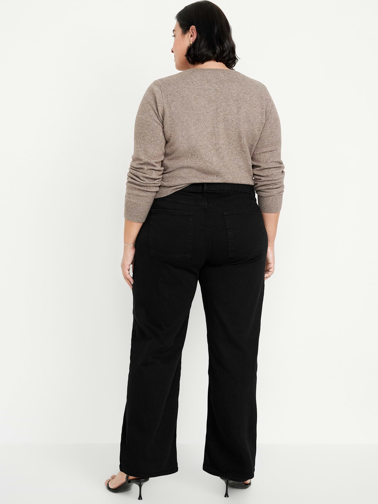 High-Waisted Wow Wide-Leg Jeans - Black Jack