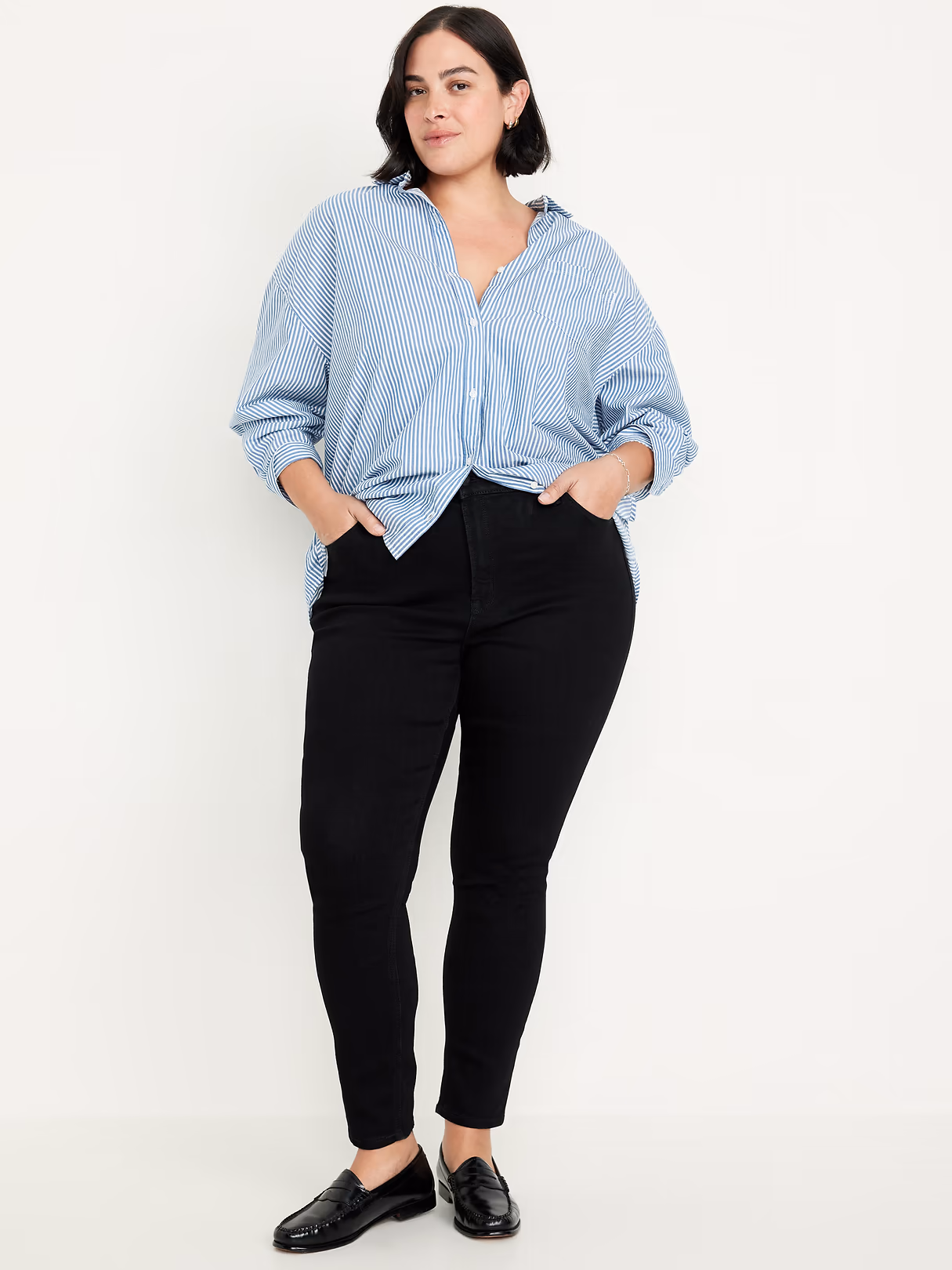 High-Waisted Wow Super-Skinny Jeans - Black Wash