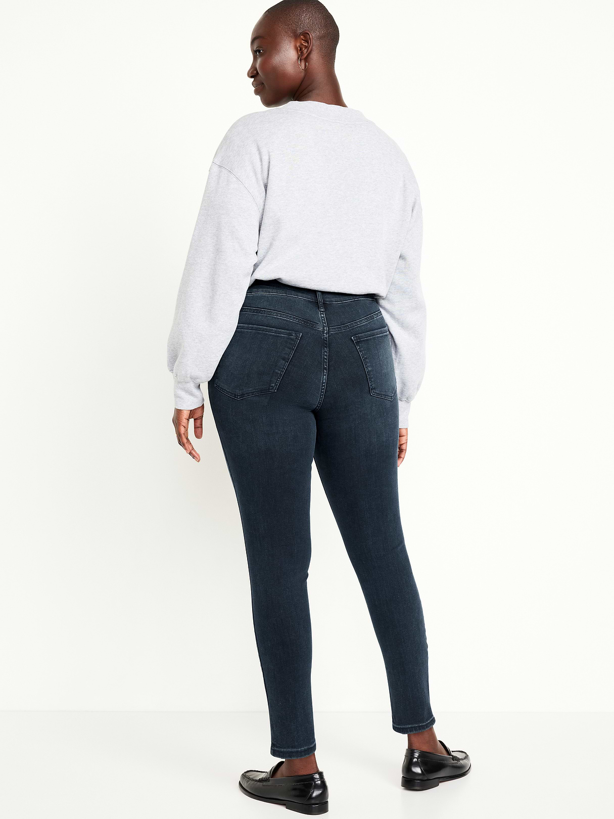 High-Waisted Rockstar Super-Skinny Jeans - Dark Rinse