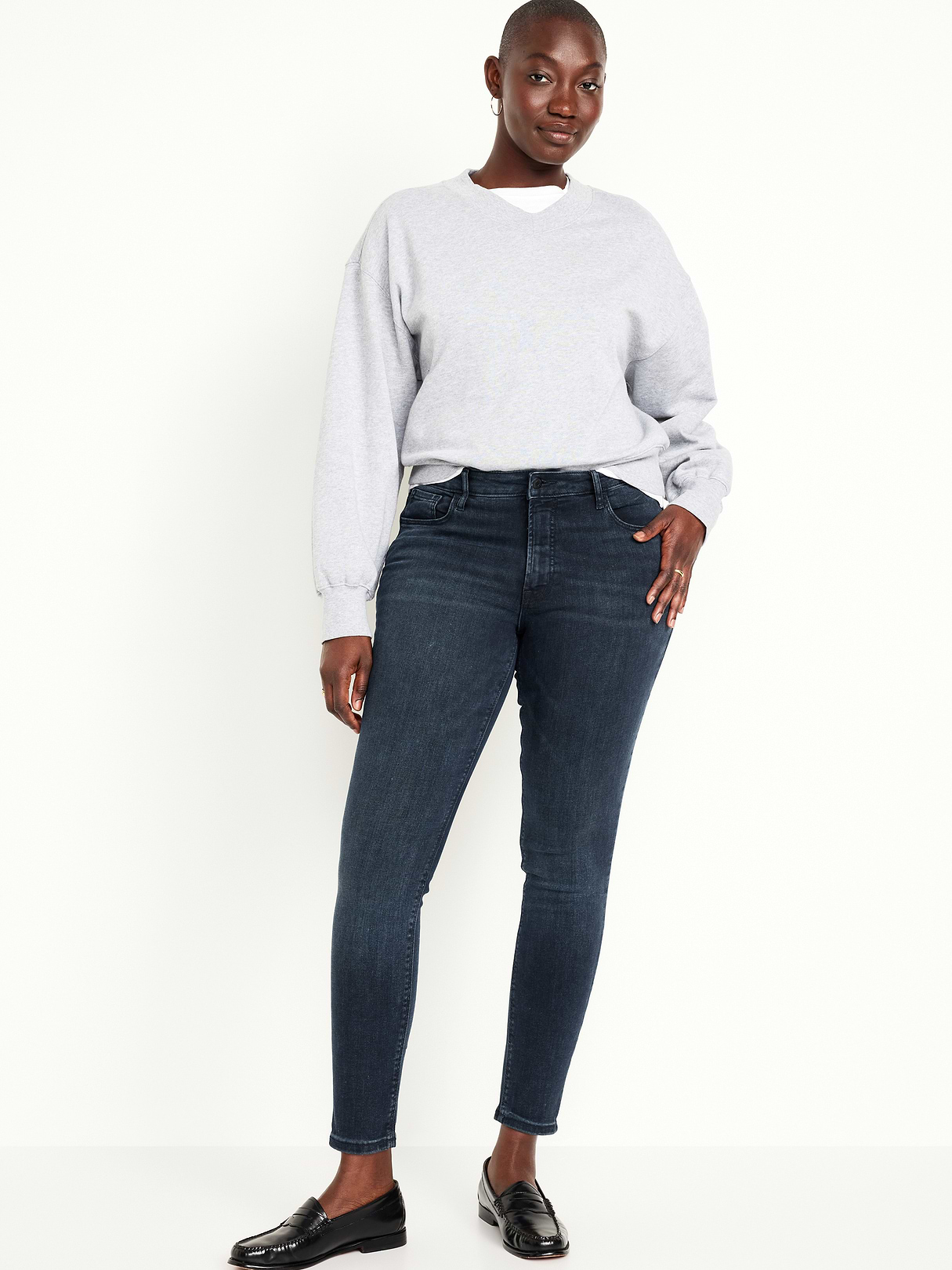 High-Waisted Rockstar Super-Skinny Jeans - Dark Rinse