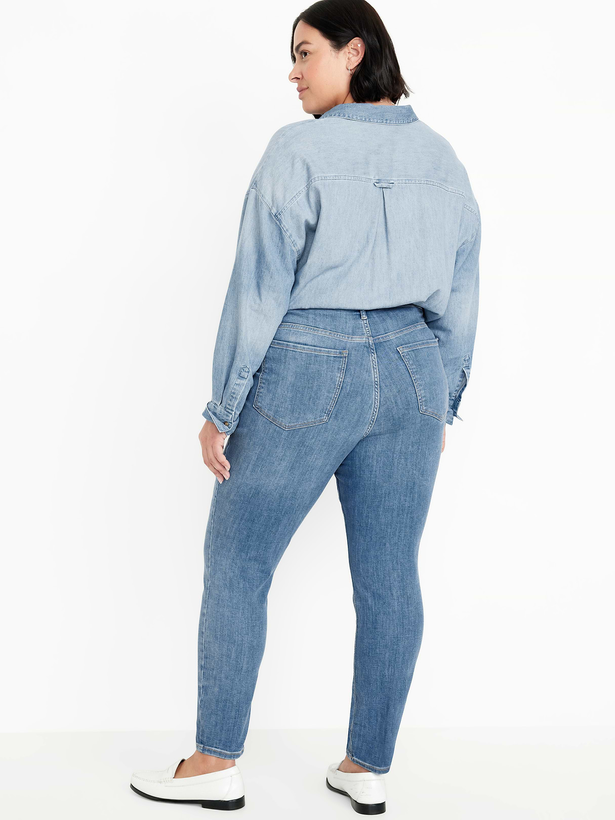 High-Waisted Rockstar Super-Skinny Jeans - Faded Medium Wash