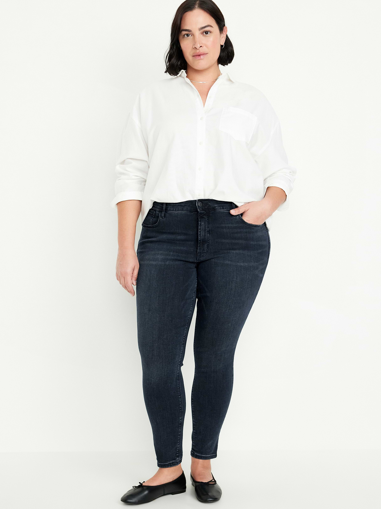 High-Waisted Rockstar Super-Skinny Jeans - Dark Rinse