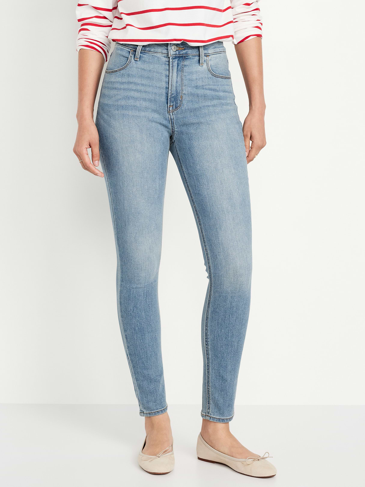 High-Waisted Wow Super-Skinny Jeans - Light Wash