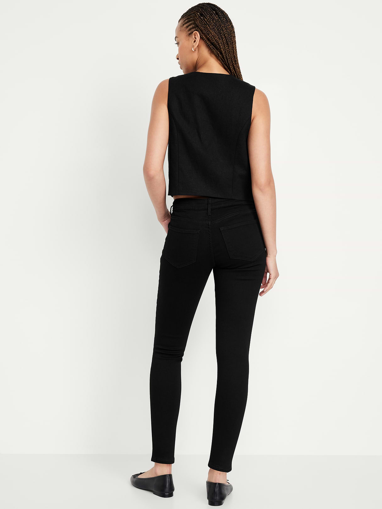 Mid-Rise Rockstar Super-Skinny Jeans - Black Wash
