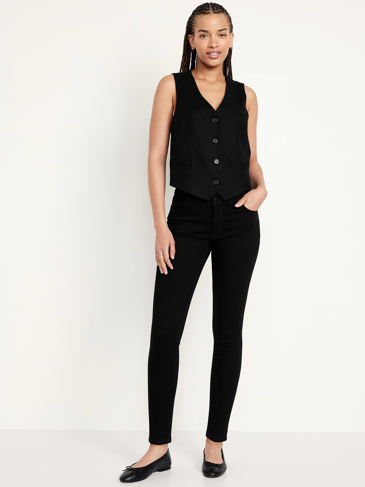 Mid-Rise Rockstar Super-Skinny Jeans - Black Wash