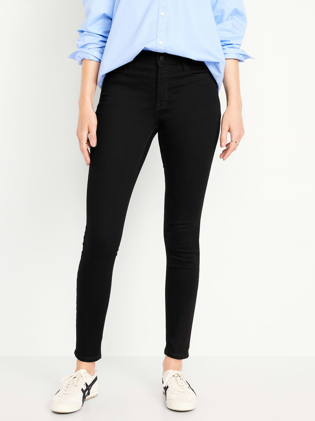 High-Waisted Rockstar Super-Skinny Jeans - Black Wash