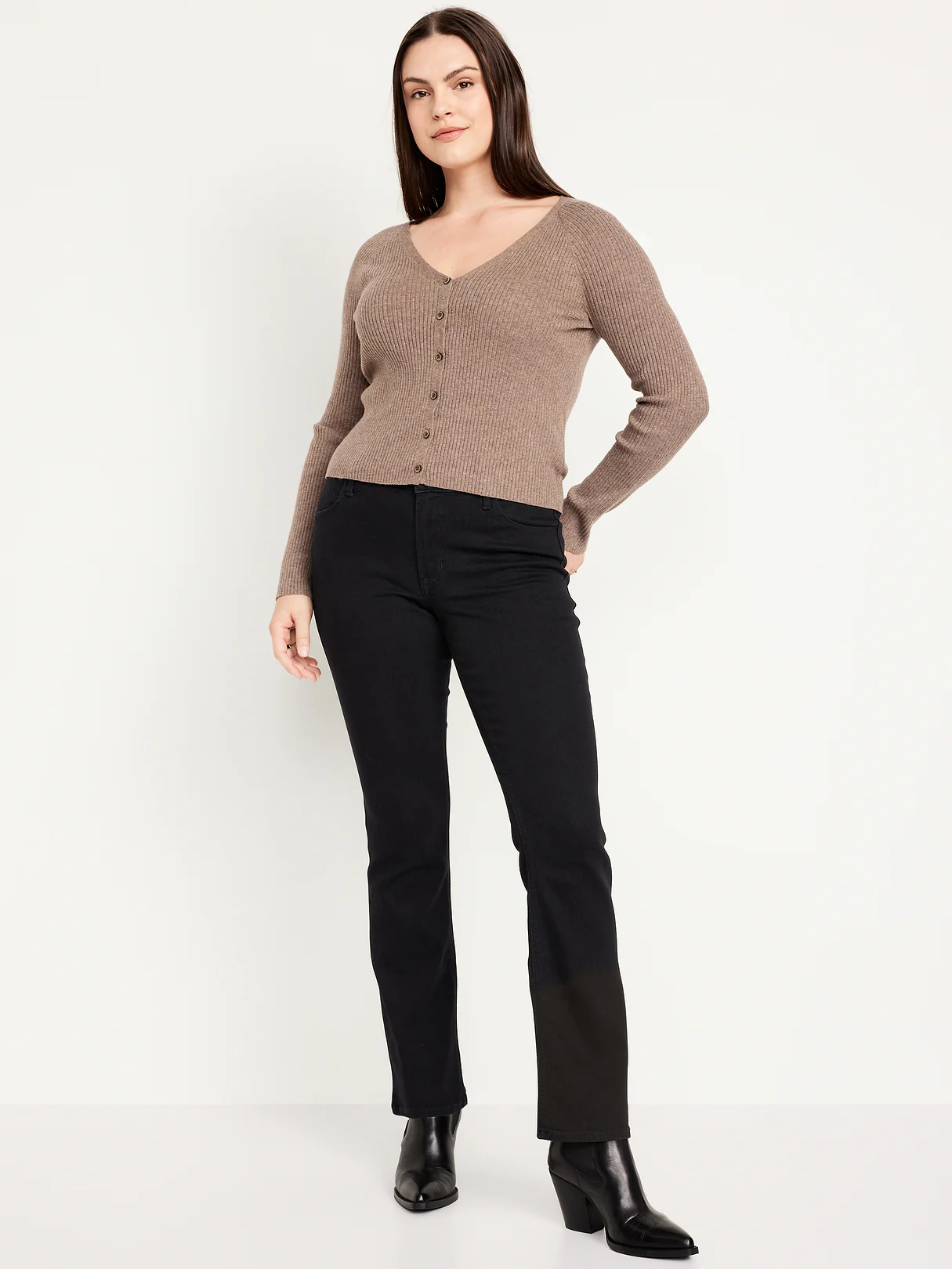 Mid-Rise Wow Boot-Cut Jeans - Black Jack