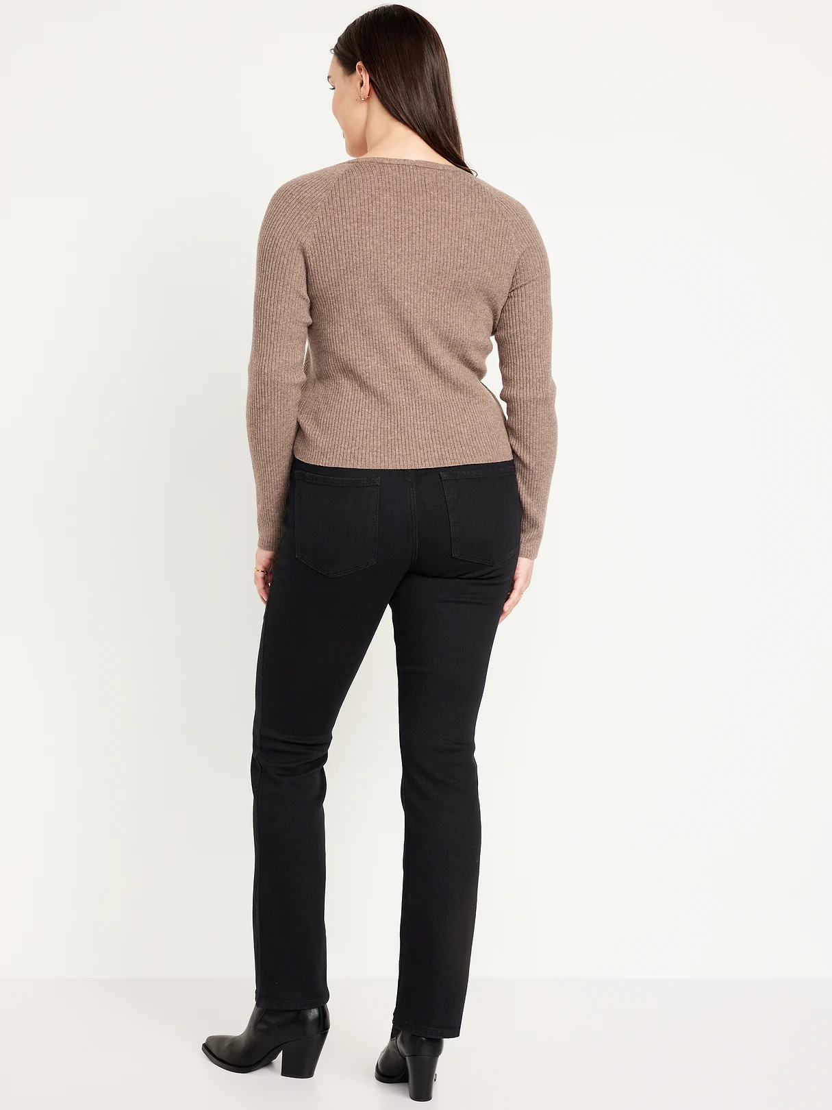 Mid-Rise Wow Boot-Cut Jeans - Black Jack