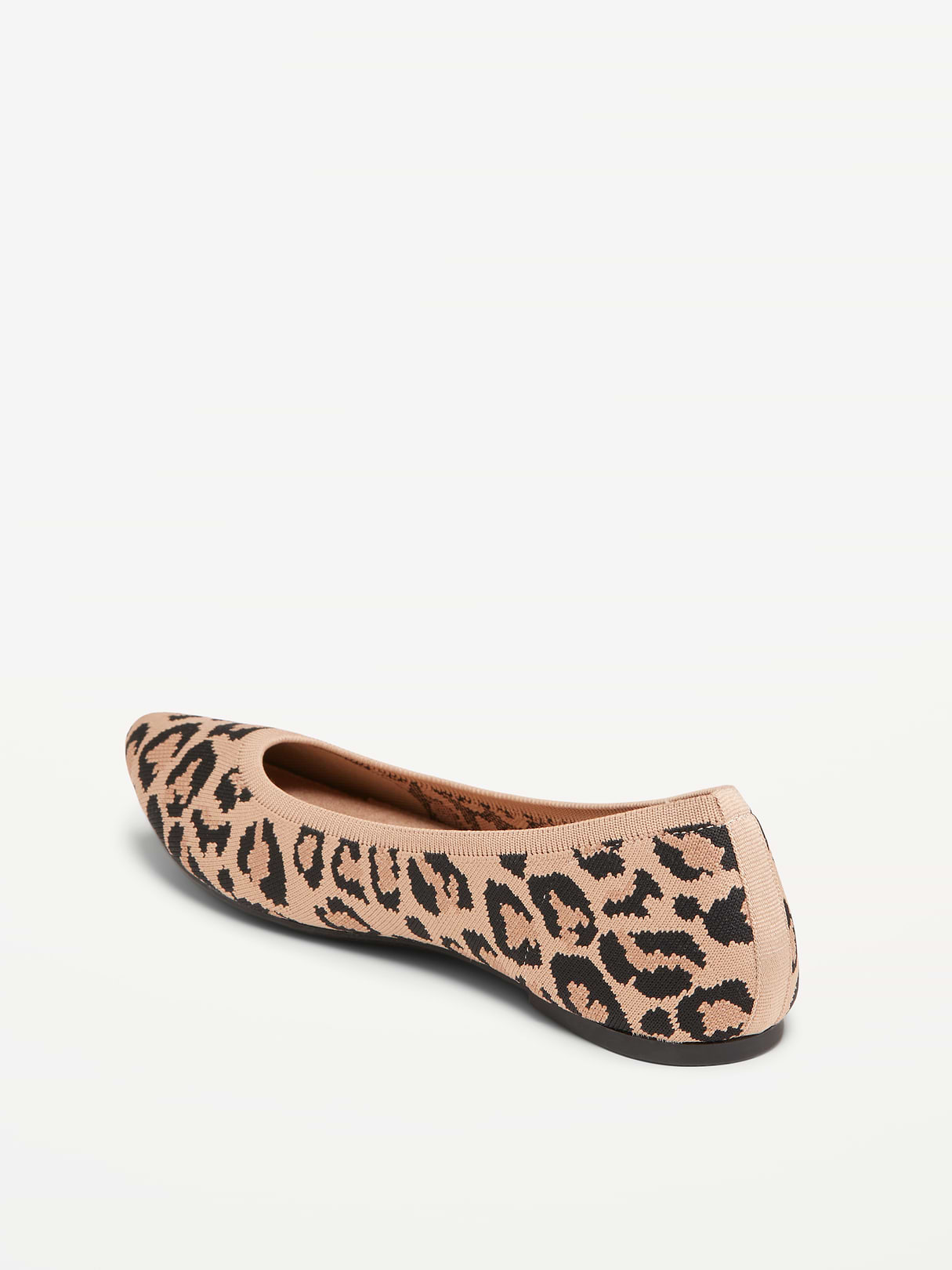 Soft-Knit Pointed-Toe Ballet Flats - Leopard