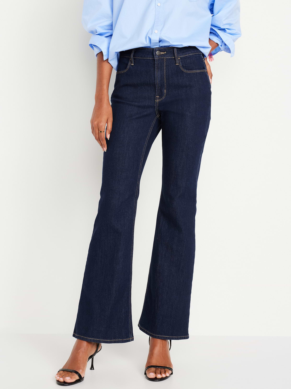 High-Waisted Wow Flare Jeans - Dark Wash